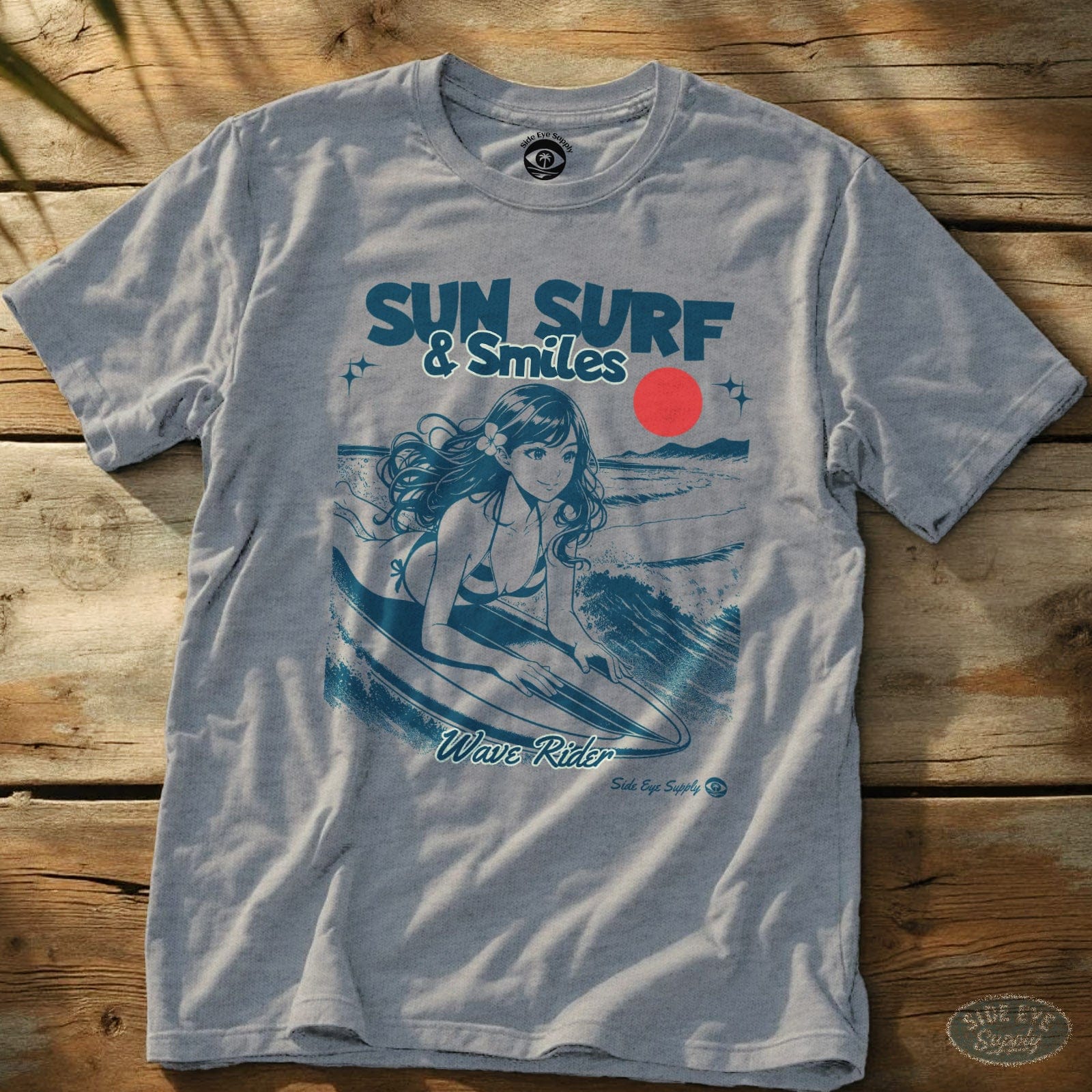 Sun Surf and Smiles Tee Sport Grey / S - by Side Eye Supply - Surf Beach Life Apparel