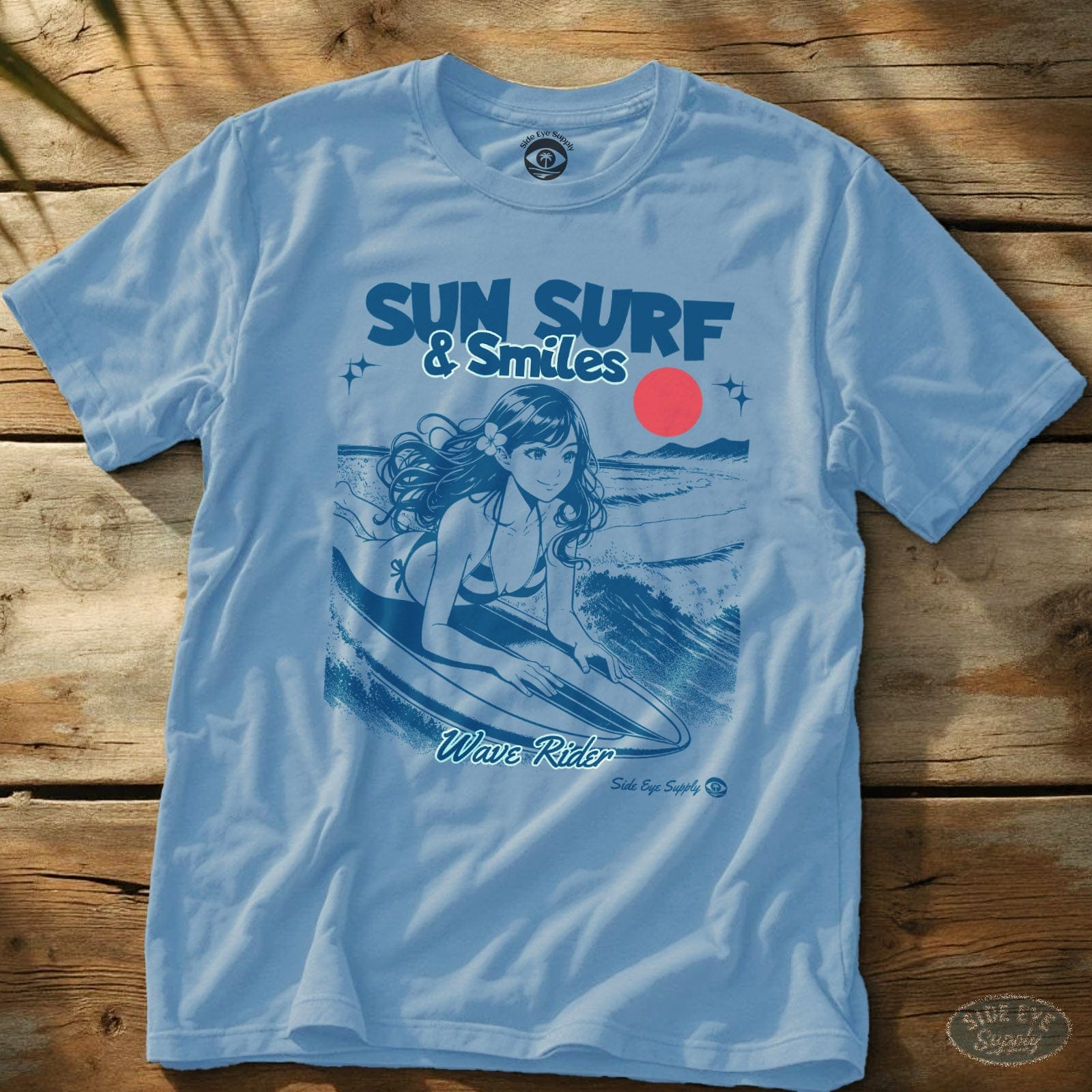 Sun Surf and Smiles Tee Light Blue / S - by Side Eye Supply - Surf Beach Life Apparel
