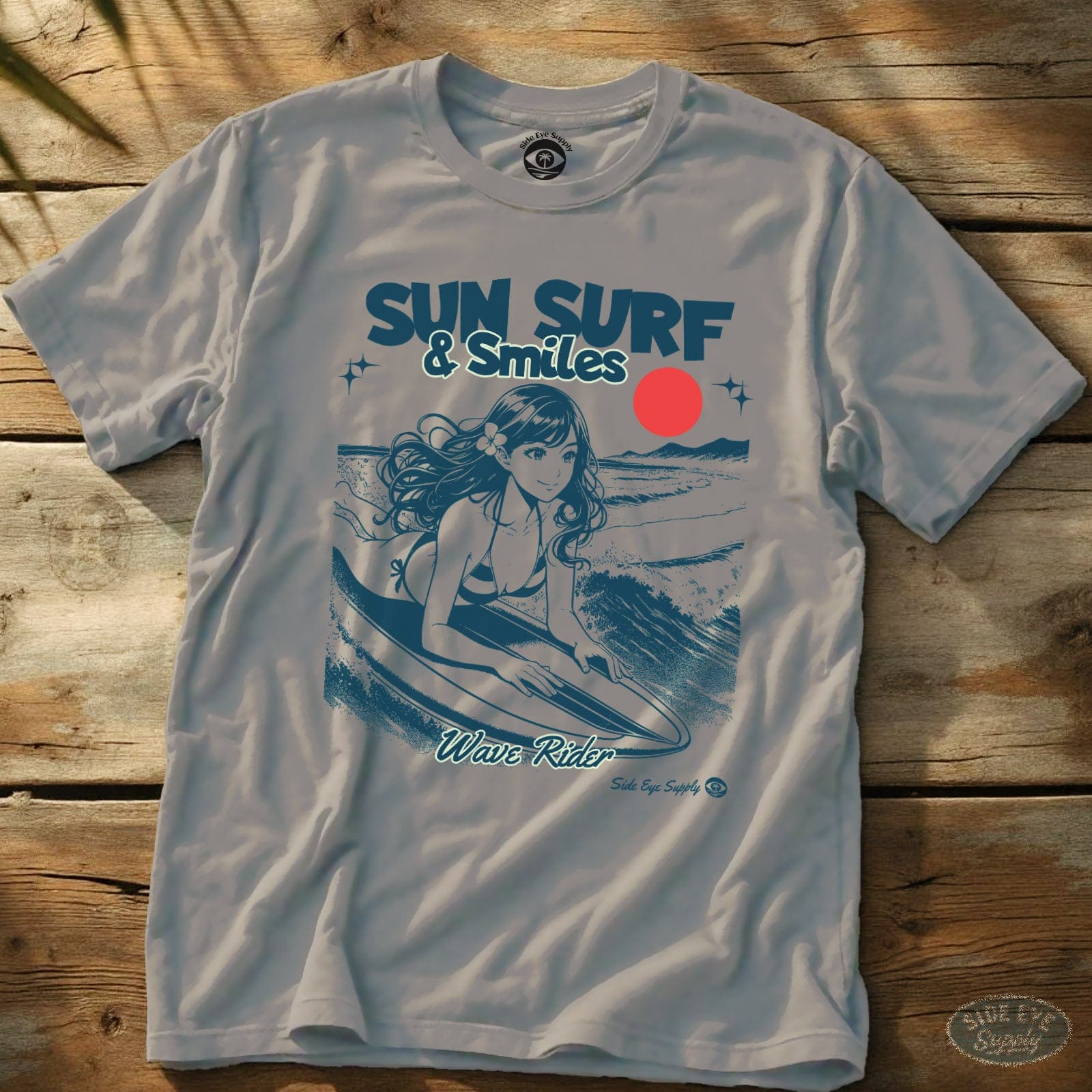 Sun Surf and Smiles Tee Ice Grey / S - by Side Eye Supply - Surf Beach Life Apparel
