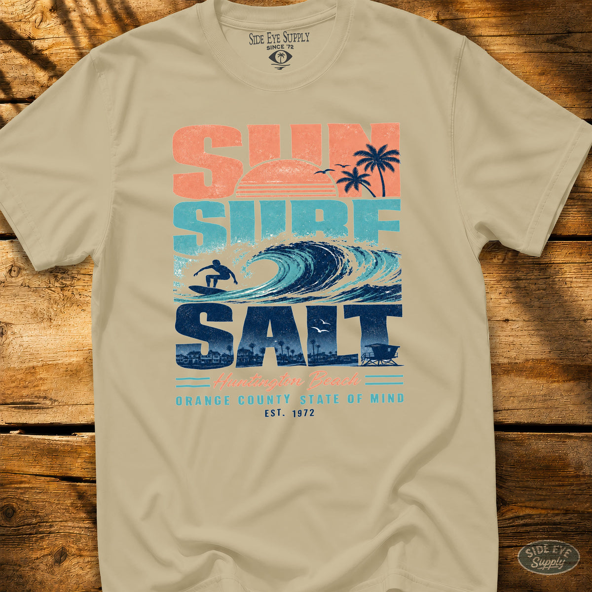 Sun Surf Salt HB Tee Sand / S - by Side Eye Supply - Surf Beach Life Apparel