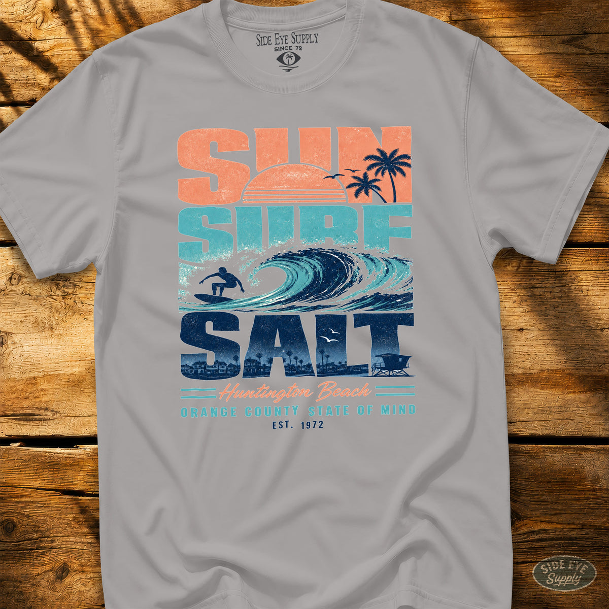Sun Surf Salt HB Tee Ice Grey / S - by Side Eye Supply - Surf Beach Life Apparel