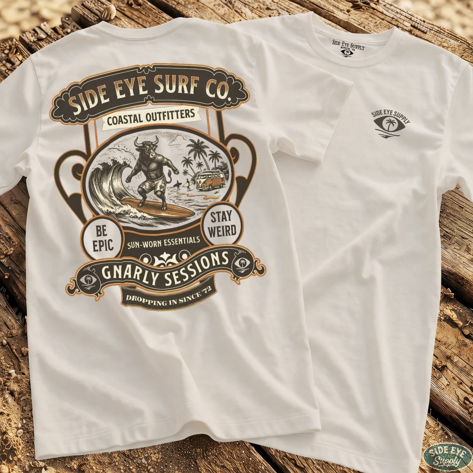 Sun-Worn Tee White / S - by Side Eye Supply - Surf Beach Life Apparel