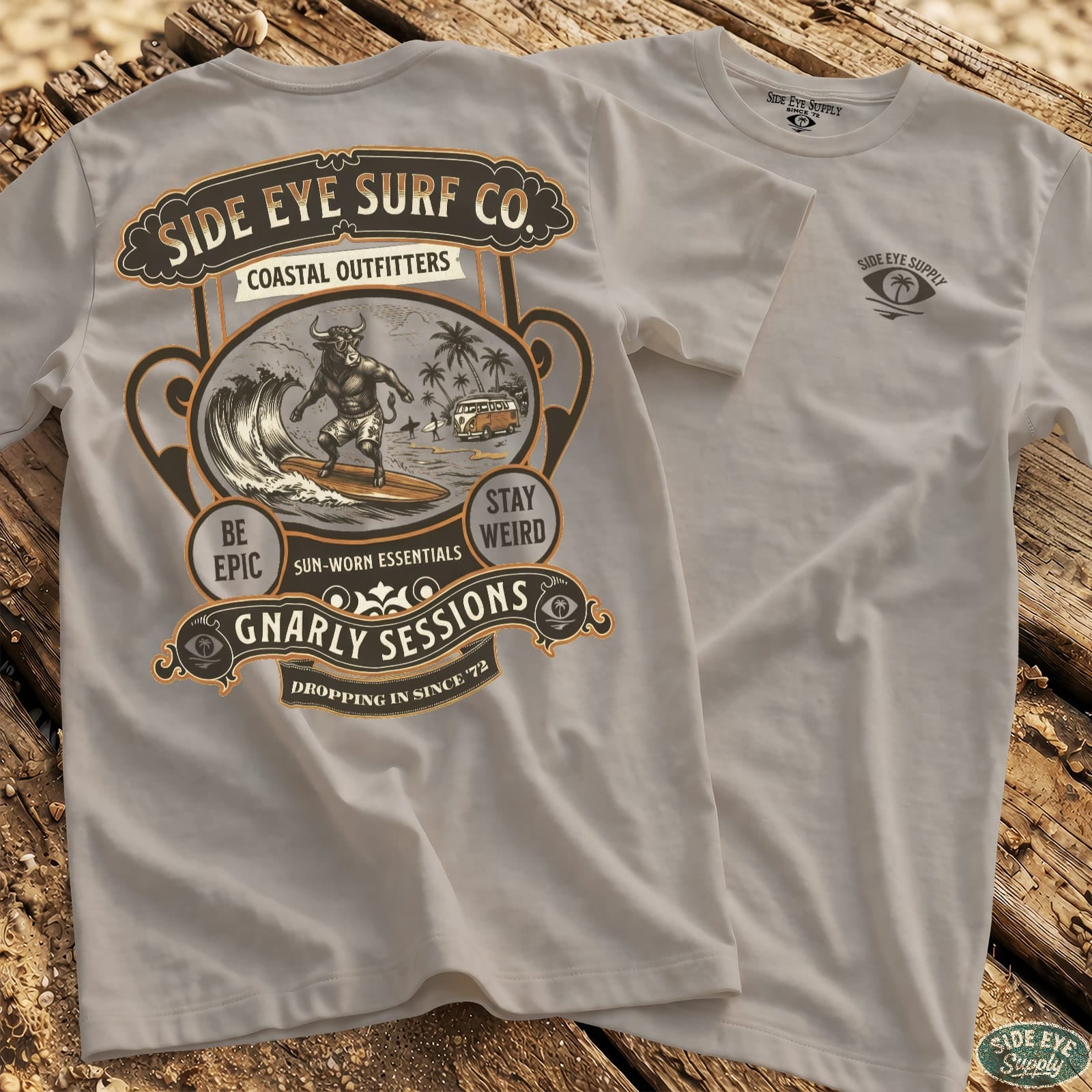 Sun-Worn Tee Ice Grey / S - by Side Eye Supply - Surf Beach Life Apparel