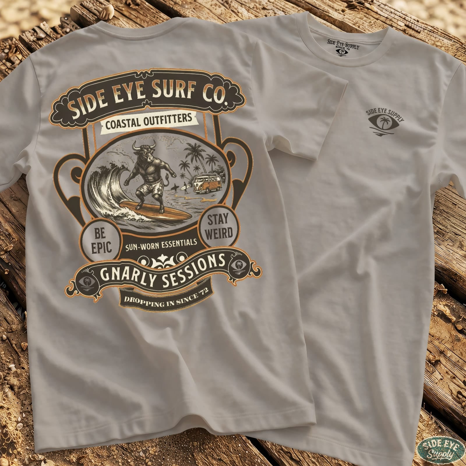 Sun-Worn Tee Ice Grey / S - by Side Eye Supply - Surf Beach Life Apparel