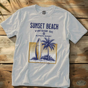 Sunset Beach - Always Sunny Tee (Sea Gold Edition) White / S - by Side Eye Supply - Surf Beach Life Apparel