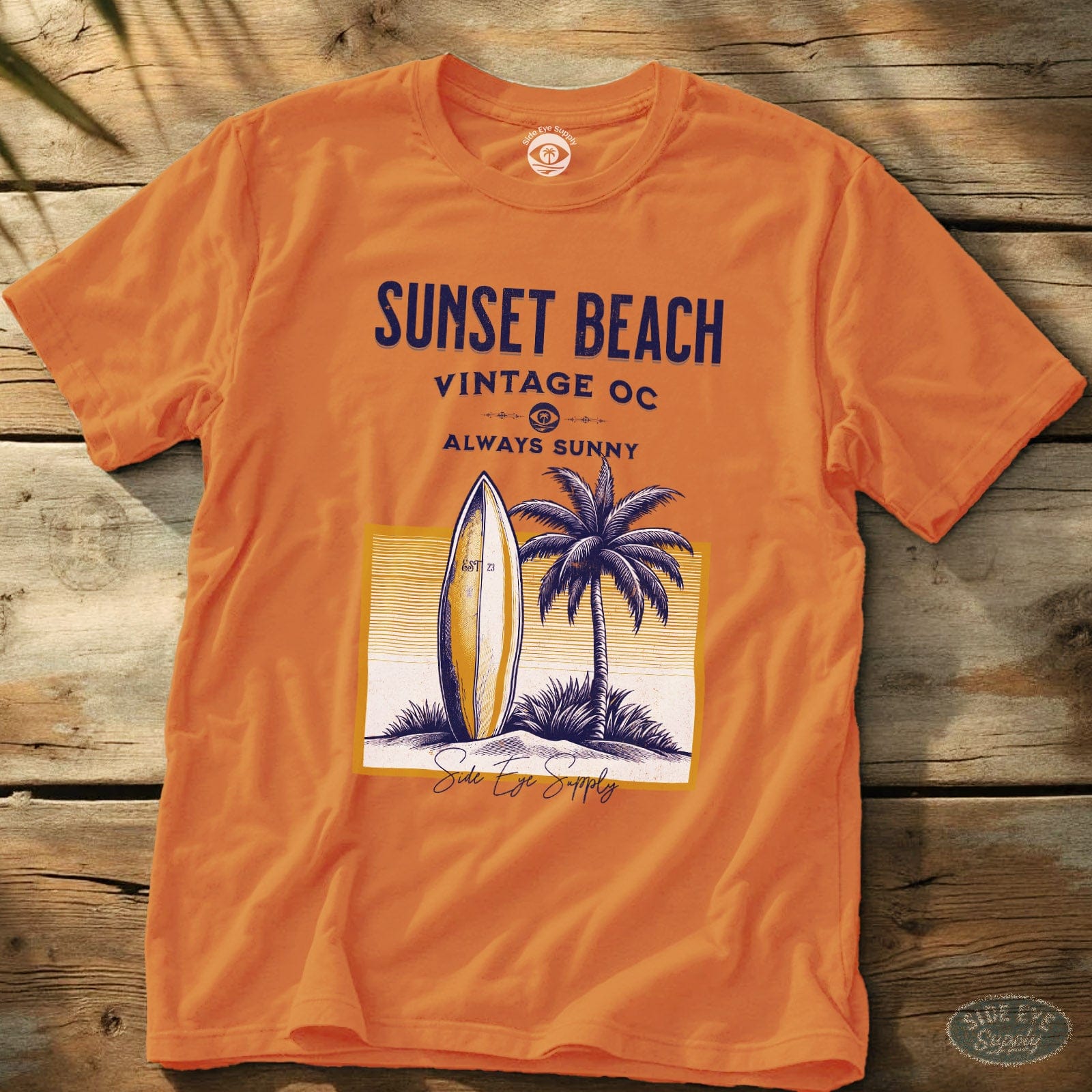 Sunset Beach - Always Sunny Tee (Sea Gold Edition) Orange / S - by Side Eye Supply - Surf Beach Life Apparel