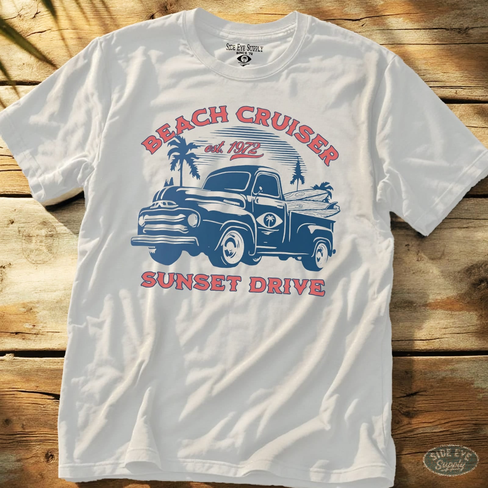 Sunset Drive Tee White / S - by Side Eye Supply - Surf Beach Life Apparel