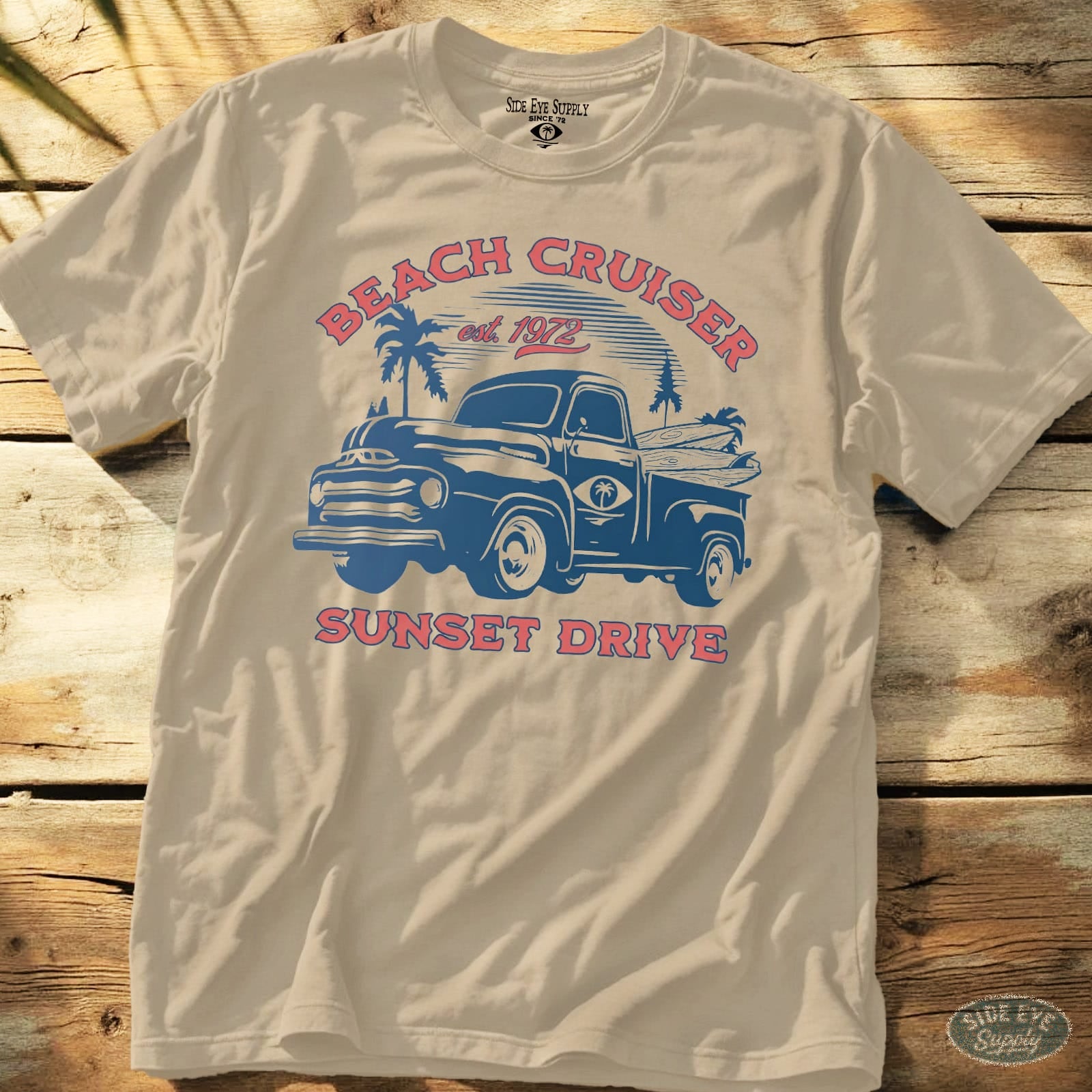Sunset Drive Tee Sand / S - by Side Eye Supply - Surf Beach Life Apparel