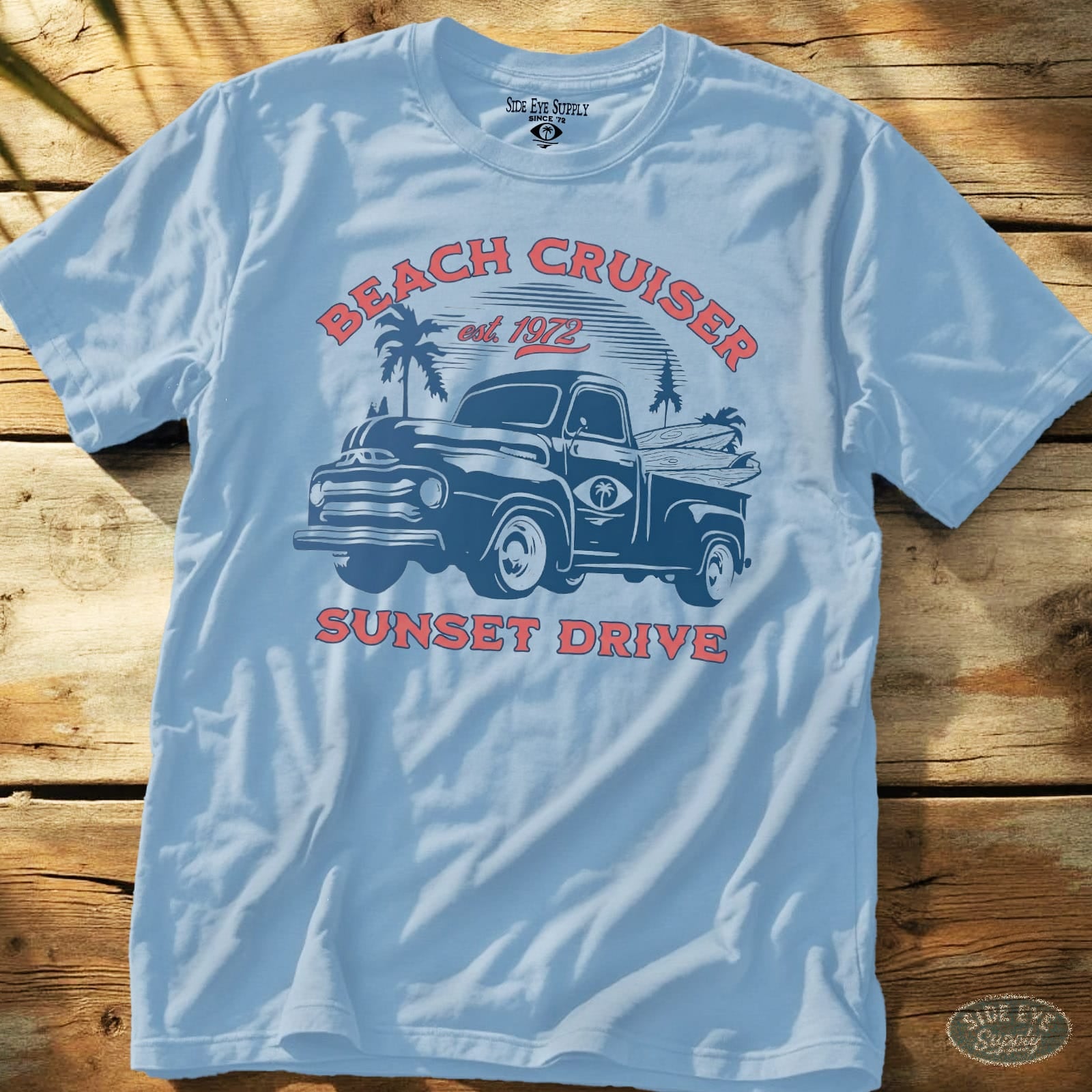 Sunset Drive Tee Light Blue / S - by Side Eye Supply - Surf Beach Life Apparel