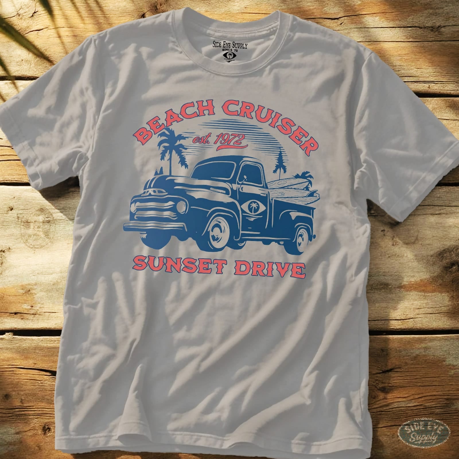 Sunset Drive Tee Ice Grey / S - by Side Eye Supply - Surf Beach Life Apparel