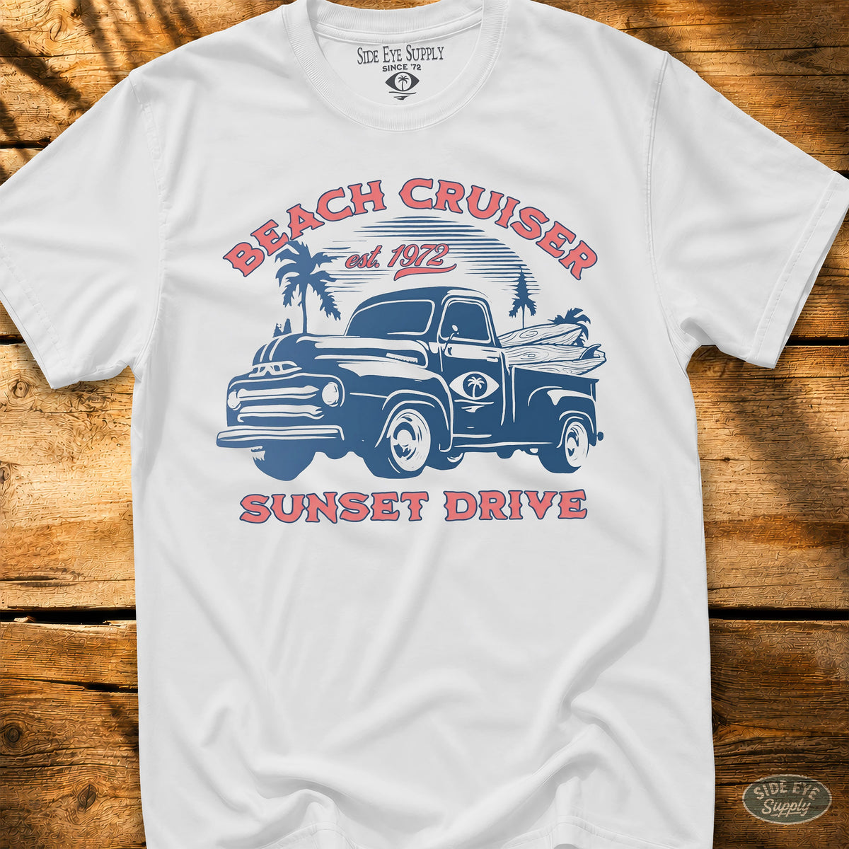 Sunset Drive Tee White / S - by Side Eye Supply - Surf Beach Life Apparel