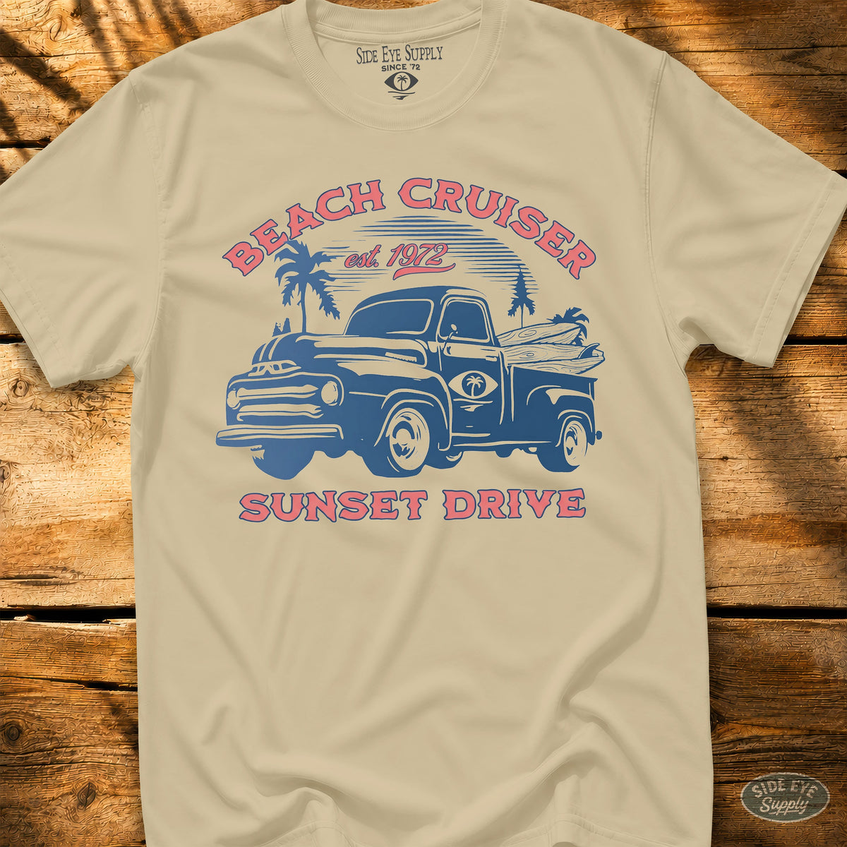 Sunset Drive Tee Sand / S - by Side Eye Supply - Surf Beach Life Apparel