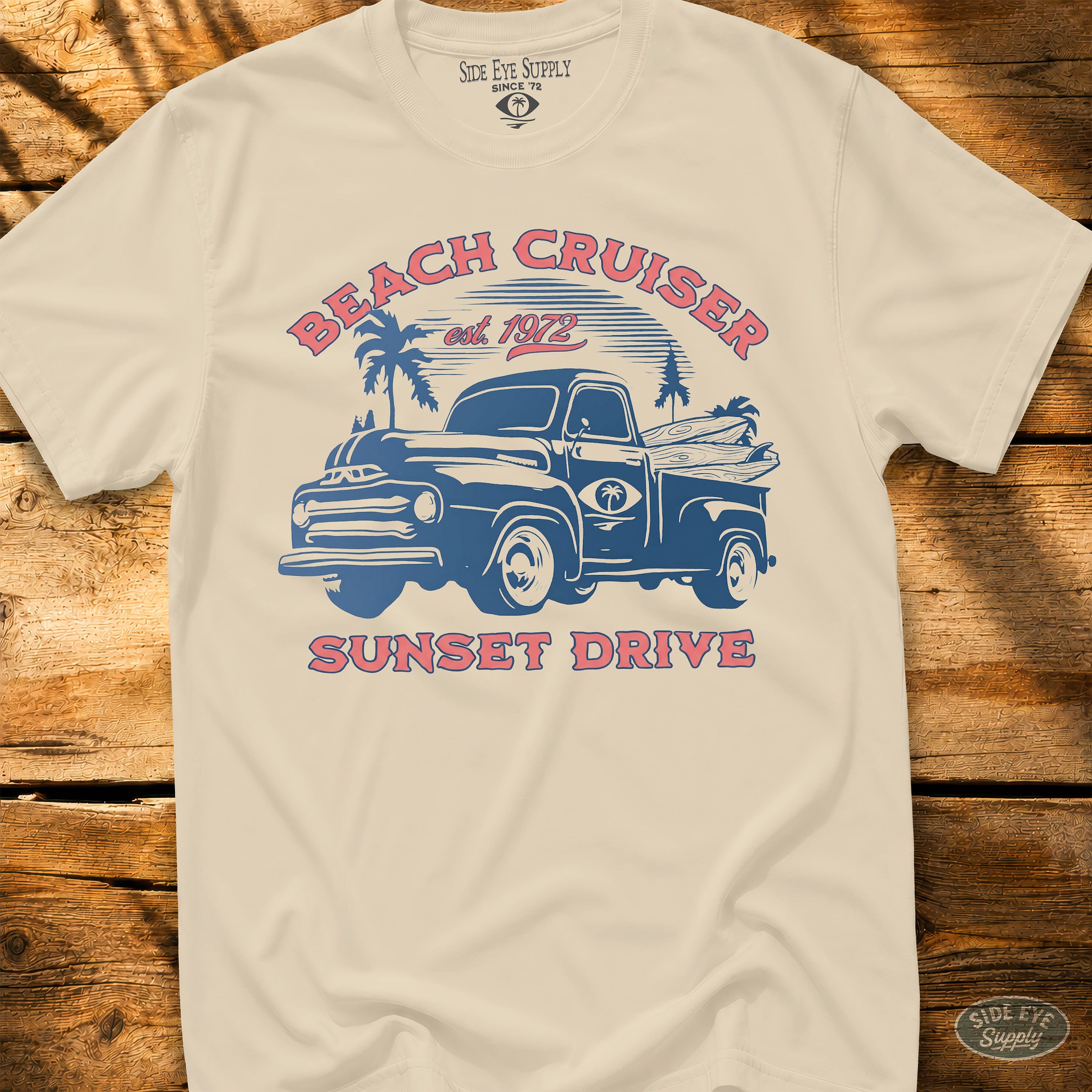 Sunset Drive Tee Natural / S - by Side Eye Supply - Surf Beach Life Apparel