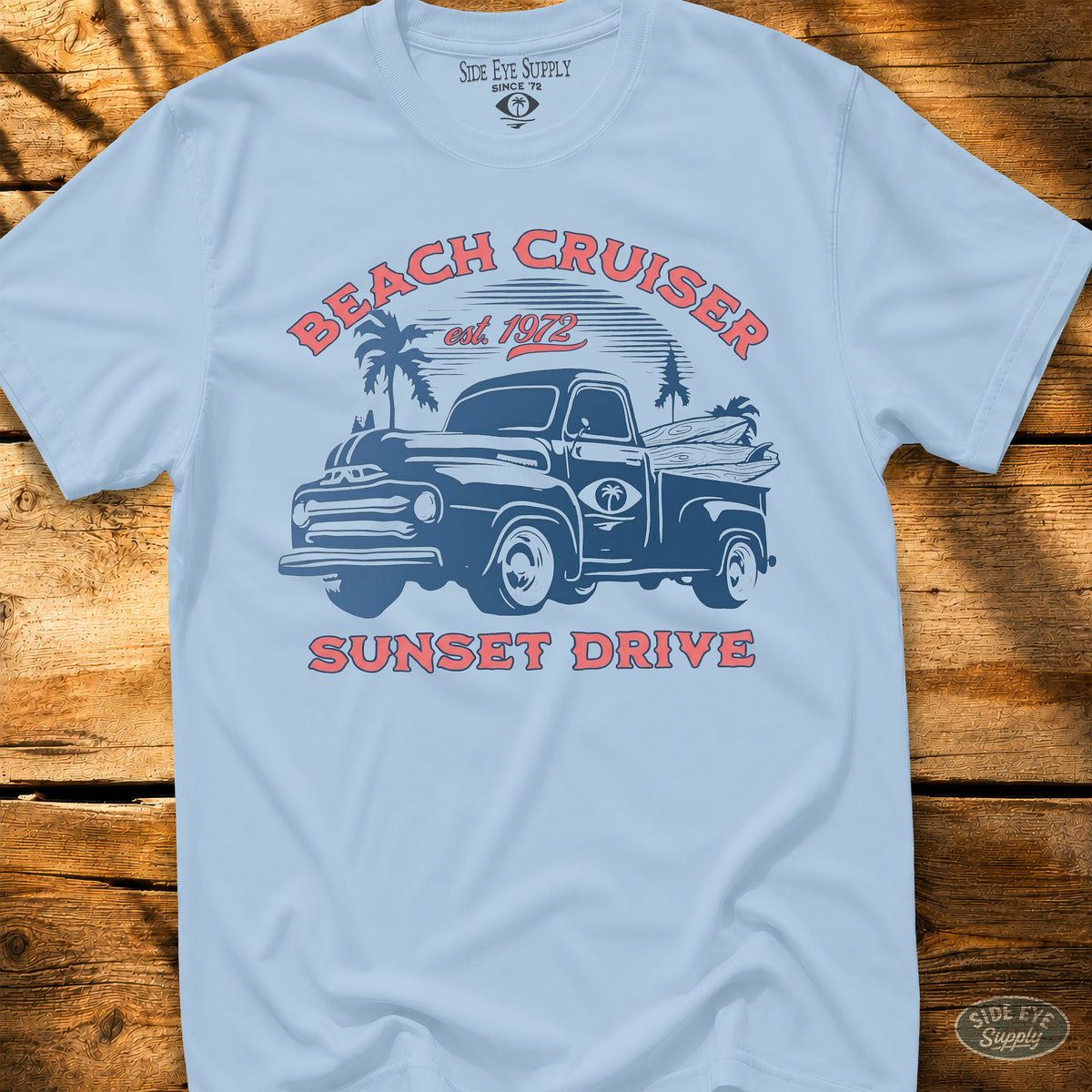 Sunset Drive Tee Light Blue / S - by Side Eye Supply - Surf Beach Life Apparel