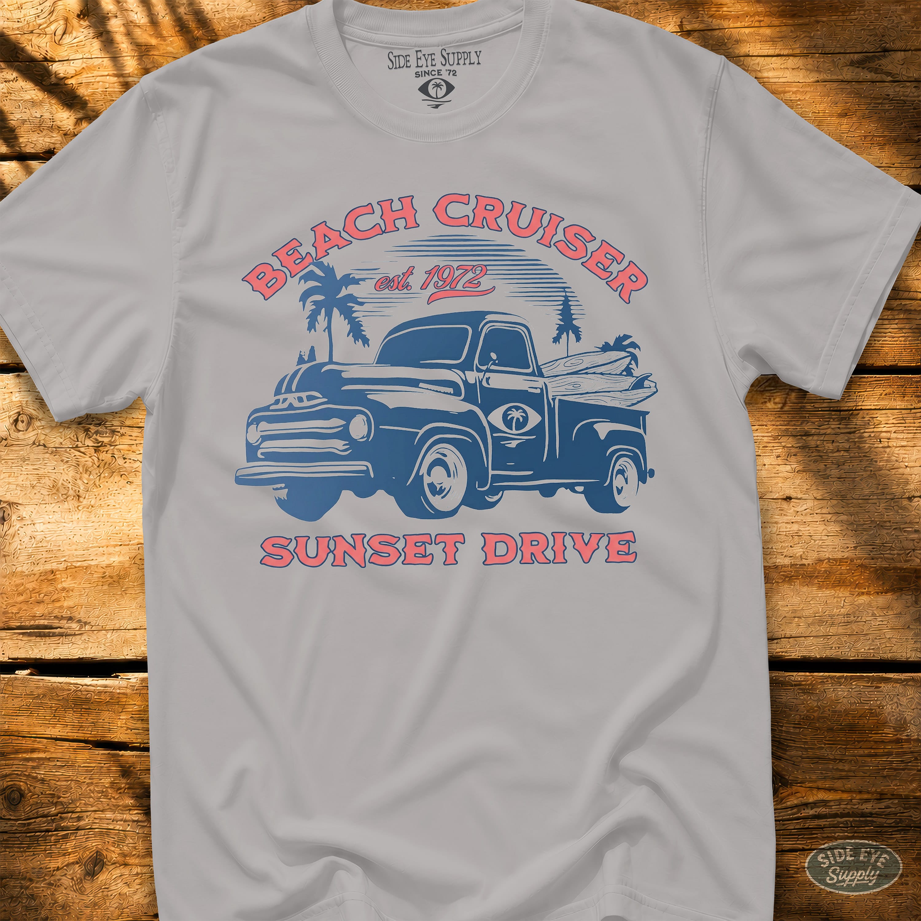 Sunset Drive Tee Ice Grey / S - by Side Eye Supply - Surf Beach Life Apparel