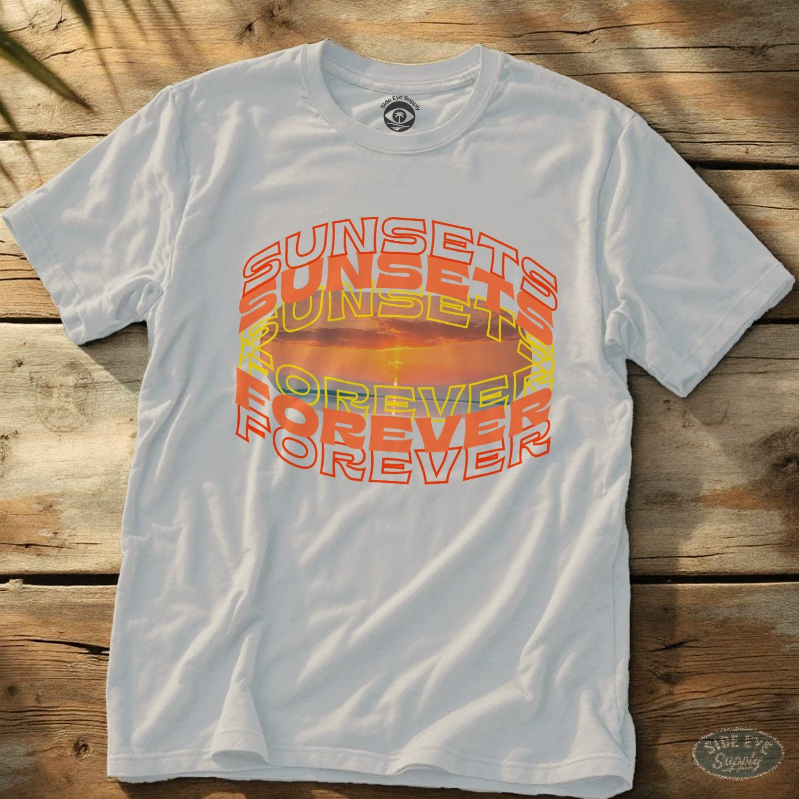 Sunsets Forever - Sunsets Forever Tee White / S - by Side Eye Supply - Surf Beach Life Apparel