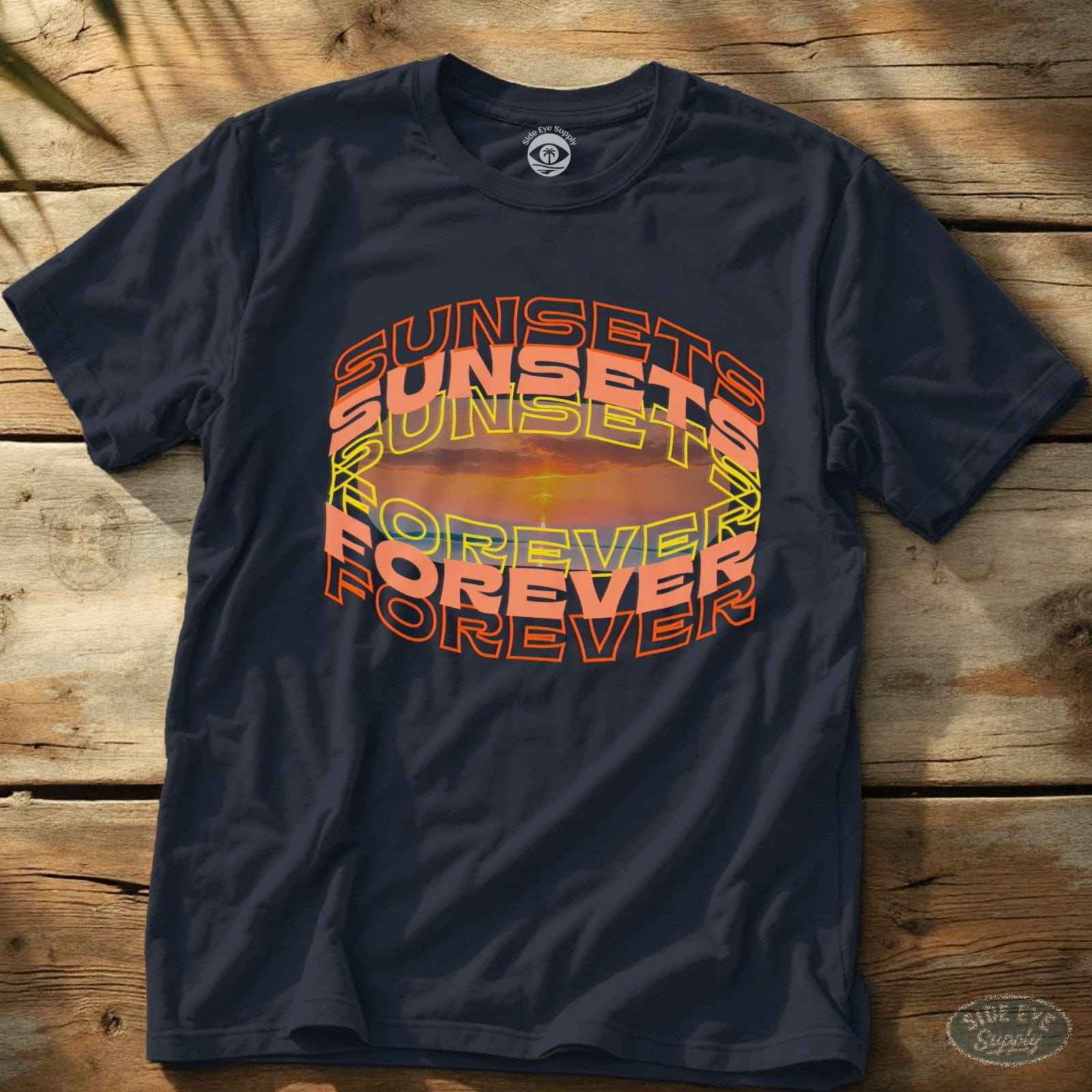 Sunsets Forever - Sunsets Forever Tee Navy / S - by Side Eye Supply - Surf Beach Life Apparel
