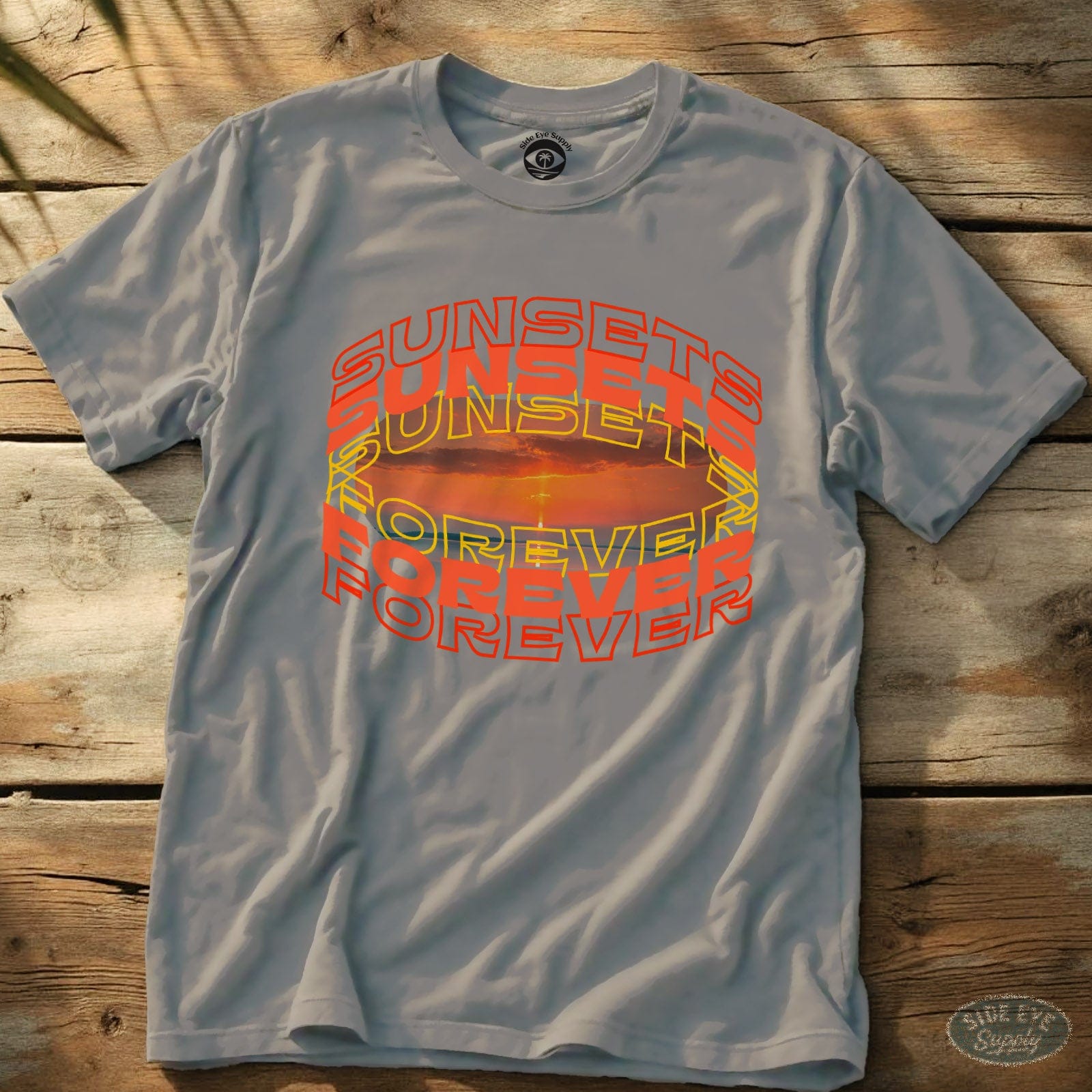 Sunsets Forever - Sunsets Forever Tee Ice Grey / S - by Side Eye Supply - Surf Beach Life Apparel