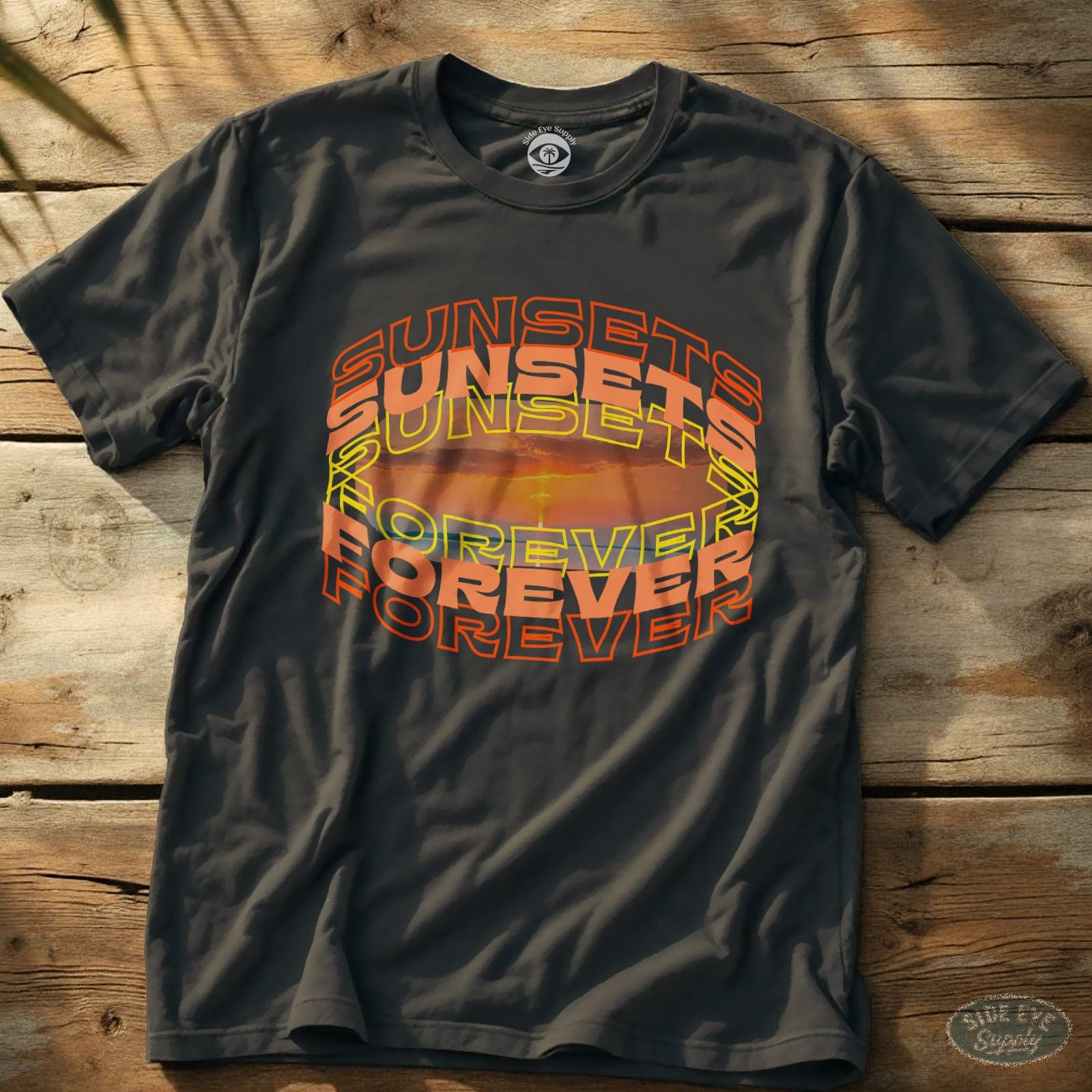 Sunsets Forever - Sunsets Forever Tee Charcoal / S - by Side Eye Supply - Surf Beach Life Apparel