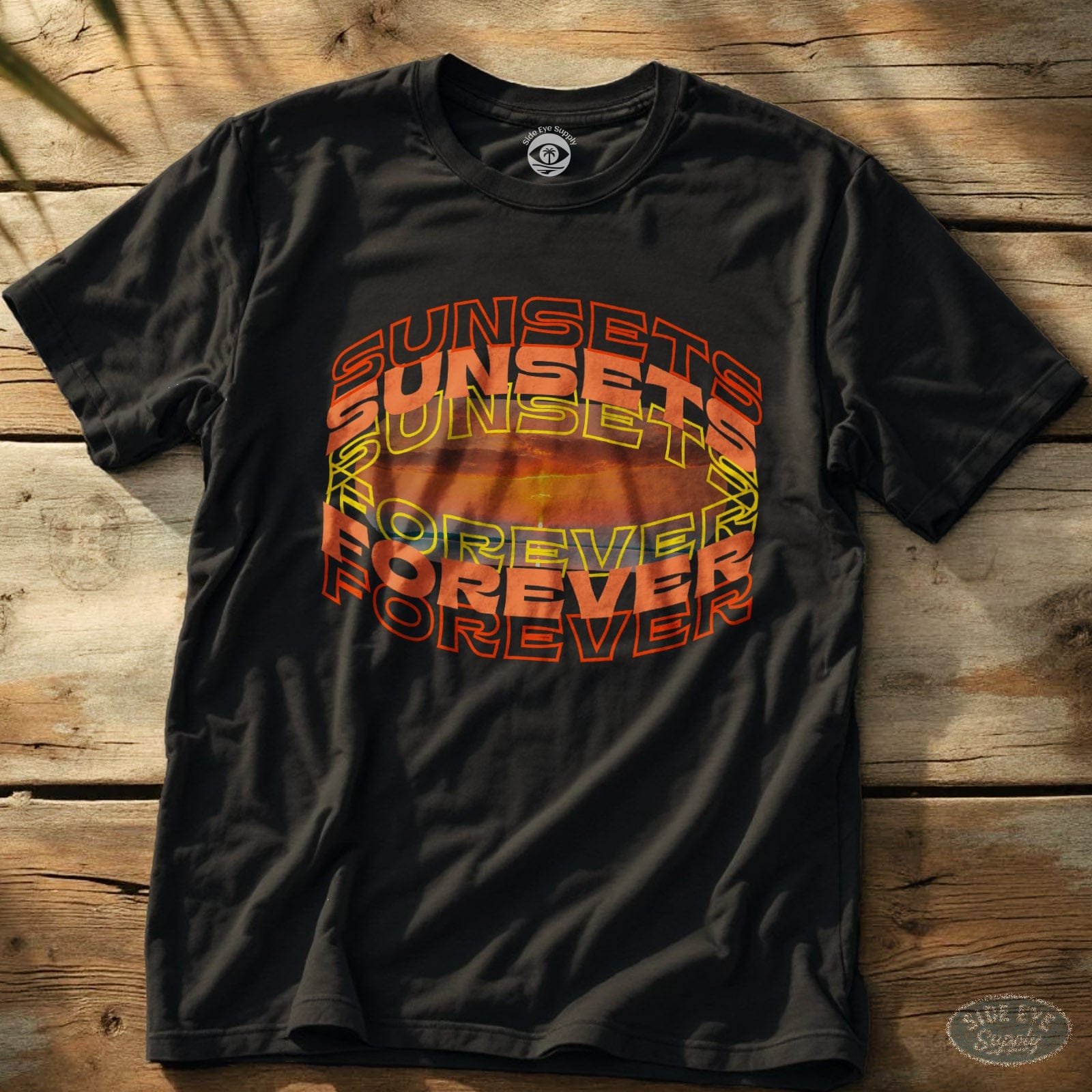 Sunsets Forever - Sunsets Forever Tee Black / S - by Side Eye Supply - Surf Beach Life Apparel