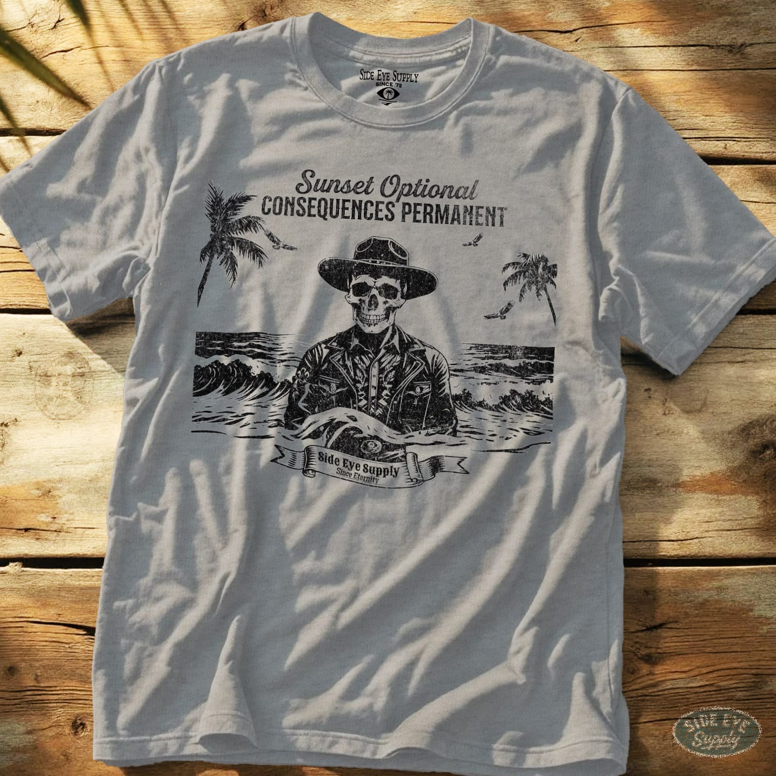 Sunsets Optional Tee Sport Grey / S - by Side Eye Supply - Surf Beach Life Apparel