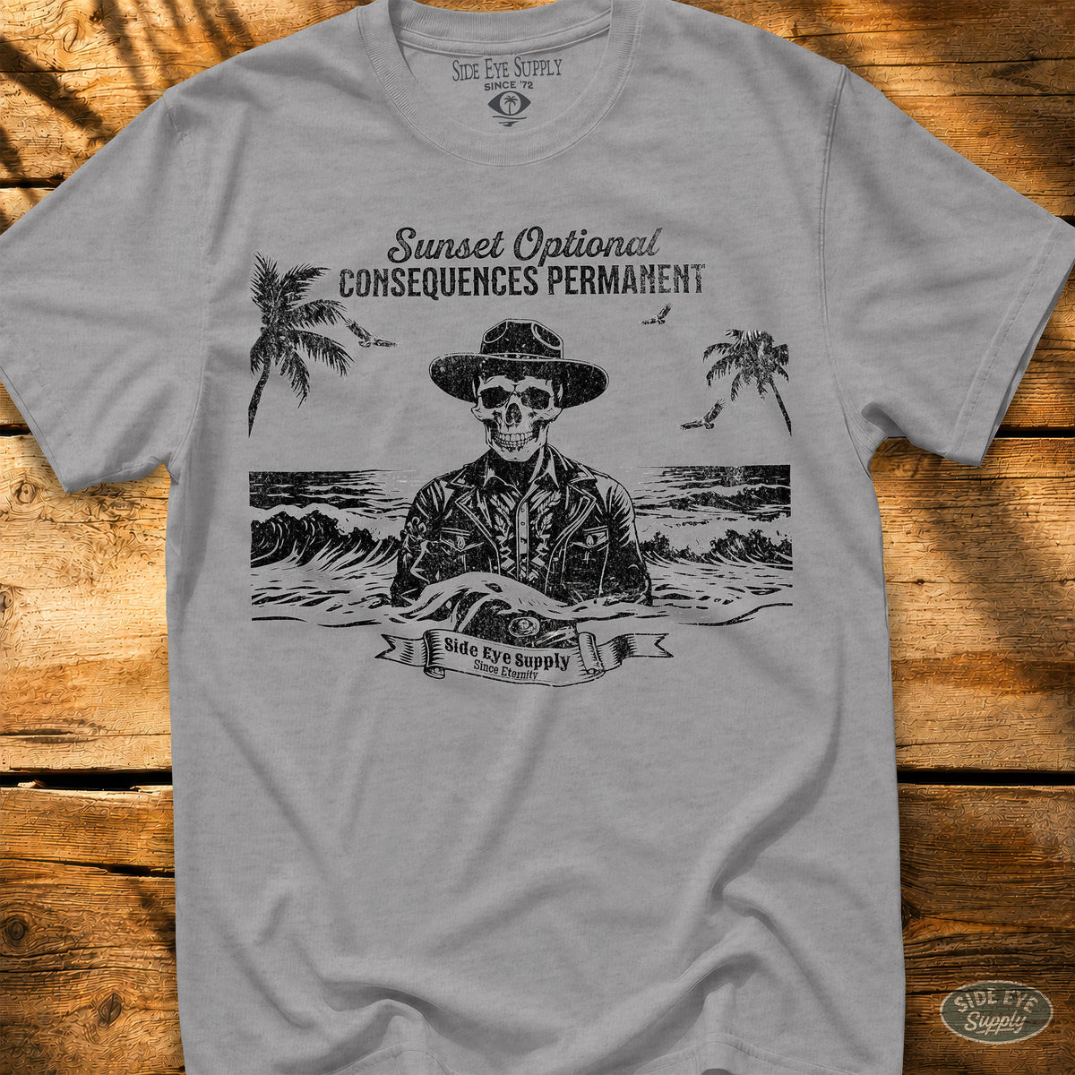 Sunsets Optional Tee Sport Grey / S - by Side Eye Supply - Surf Beach Life Apparel