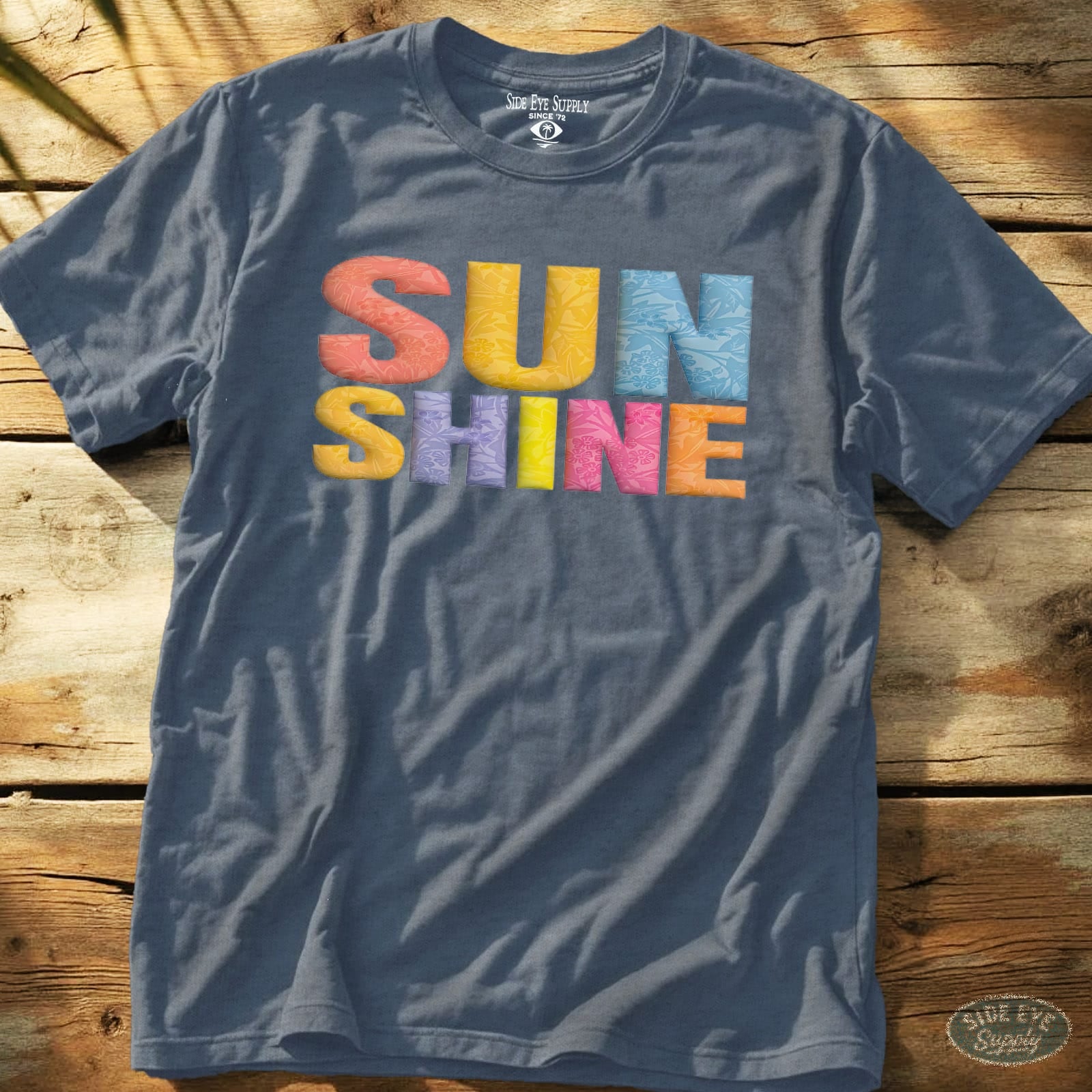 Sunshine Tee Heather Indigo / S - by Side Eye Supply - Surf Beach Life Apparel