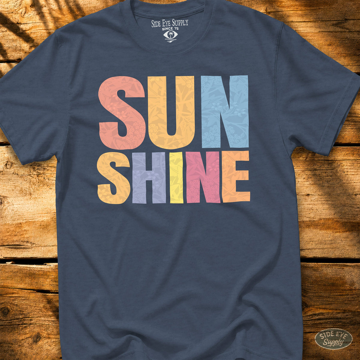 Sunshine Tee Heather Indigo / S - by Side Eye Supply - Surf Beach Life Apparel
