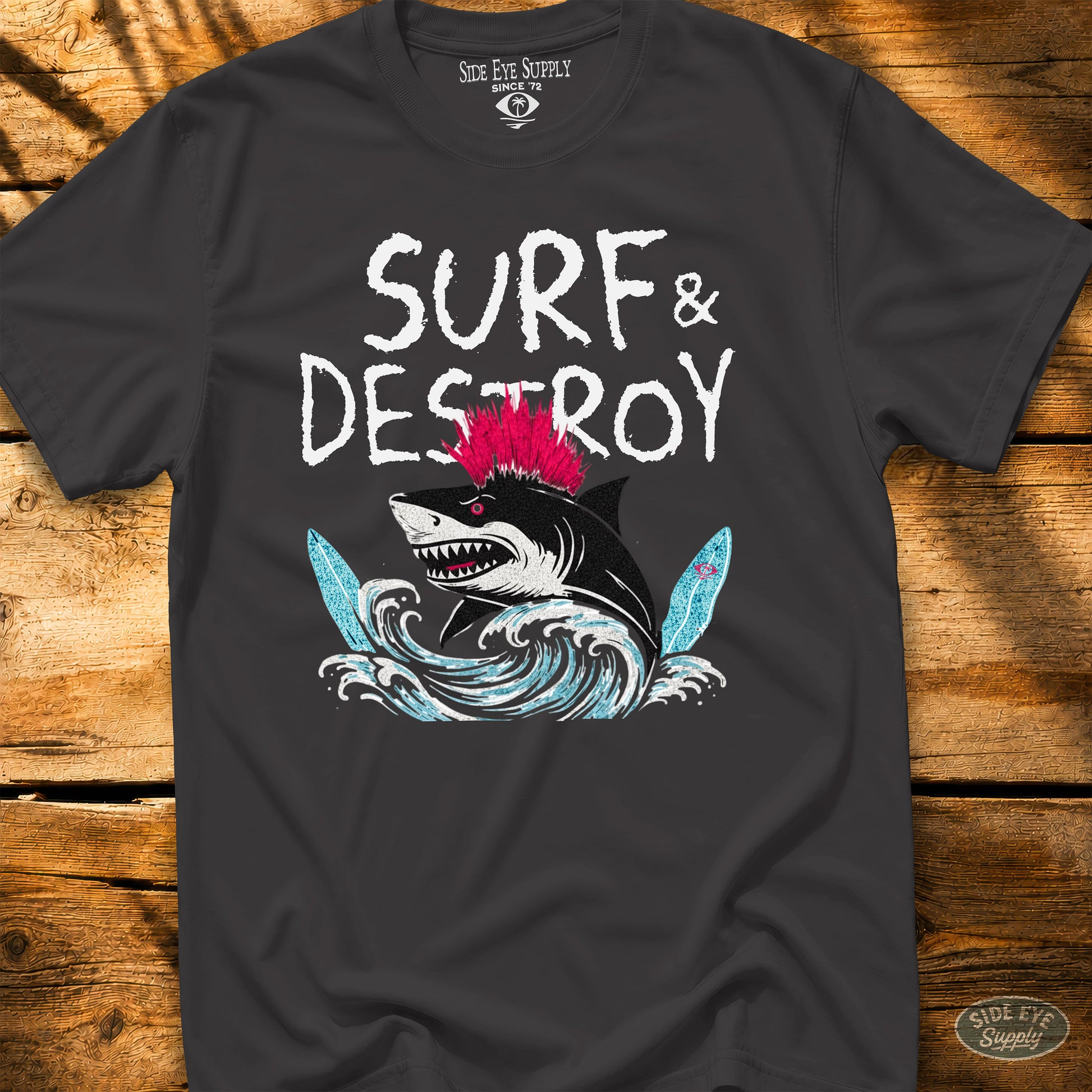 Surf and Destroy Tee Black / S - by Side Eye Supply - Surf Beach Life Apparel