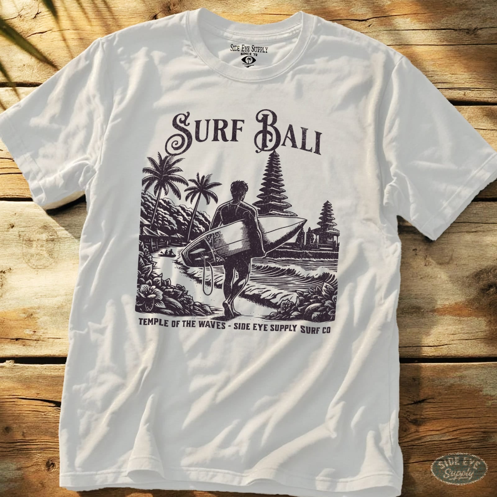 Surf Bali Tee White / S - by Side Eye Supply - Surf Beach Life Apparel