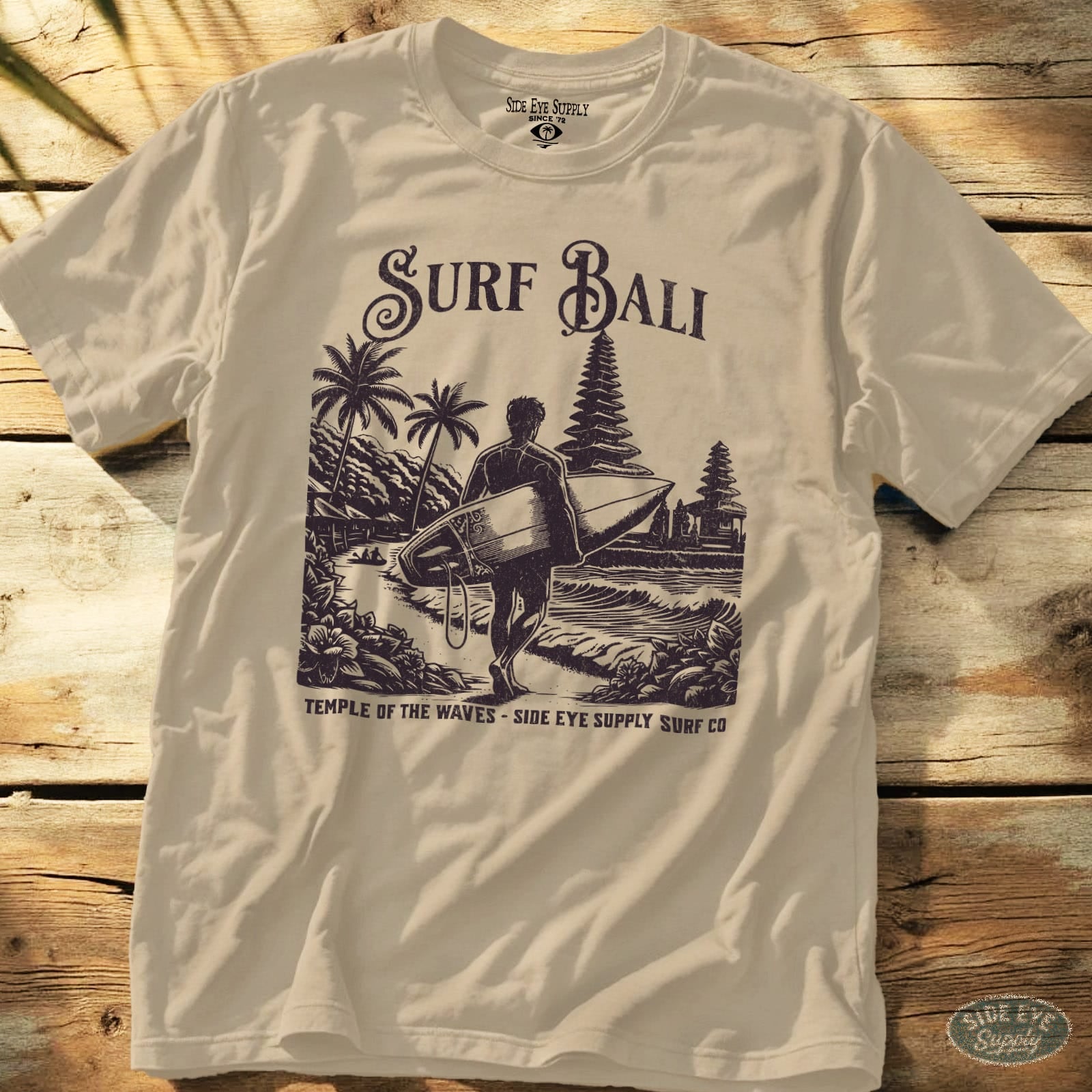 Surf Bali Tee Sand / S - by Side Eye Supply - Surf Beach Life Apparel