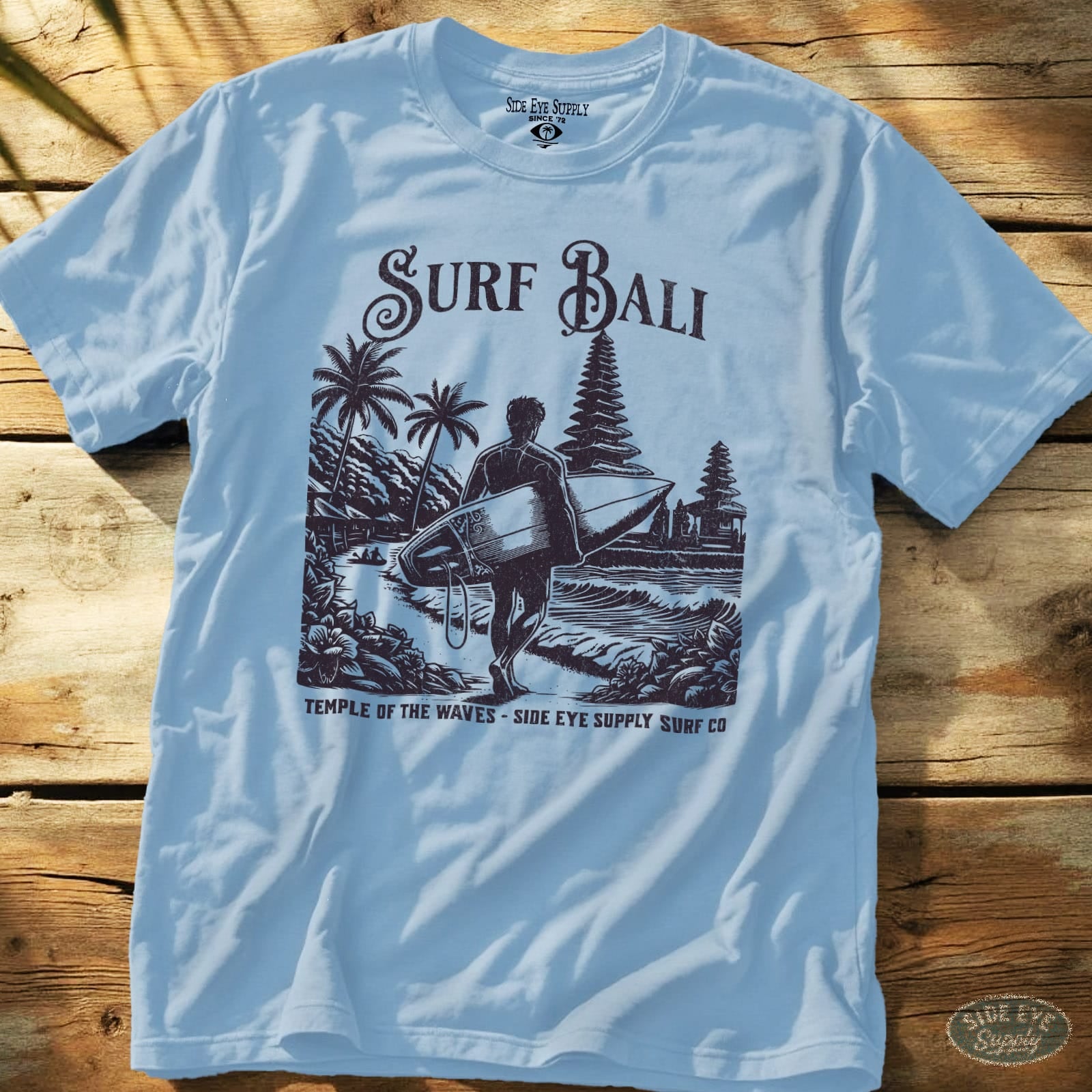 Surf Bali Tee Light Blue / S - by Side Eye Supply - Surf Beach Life Apparel