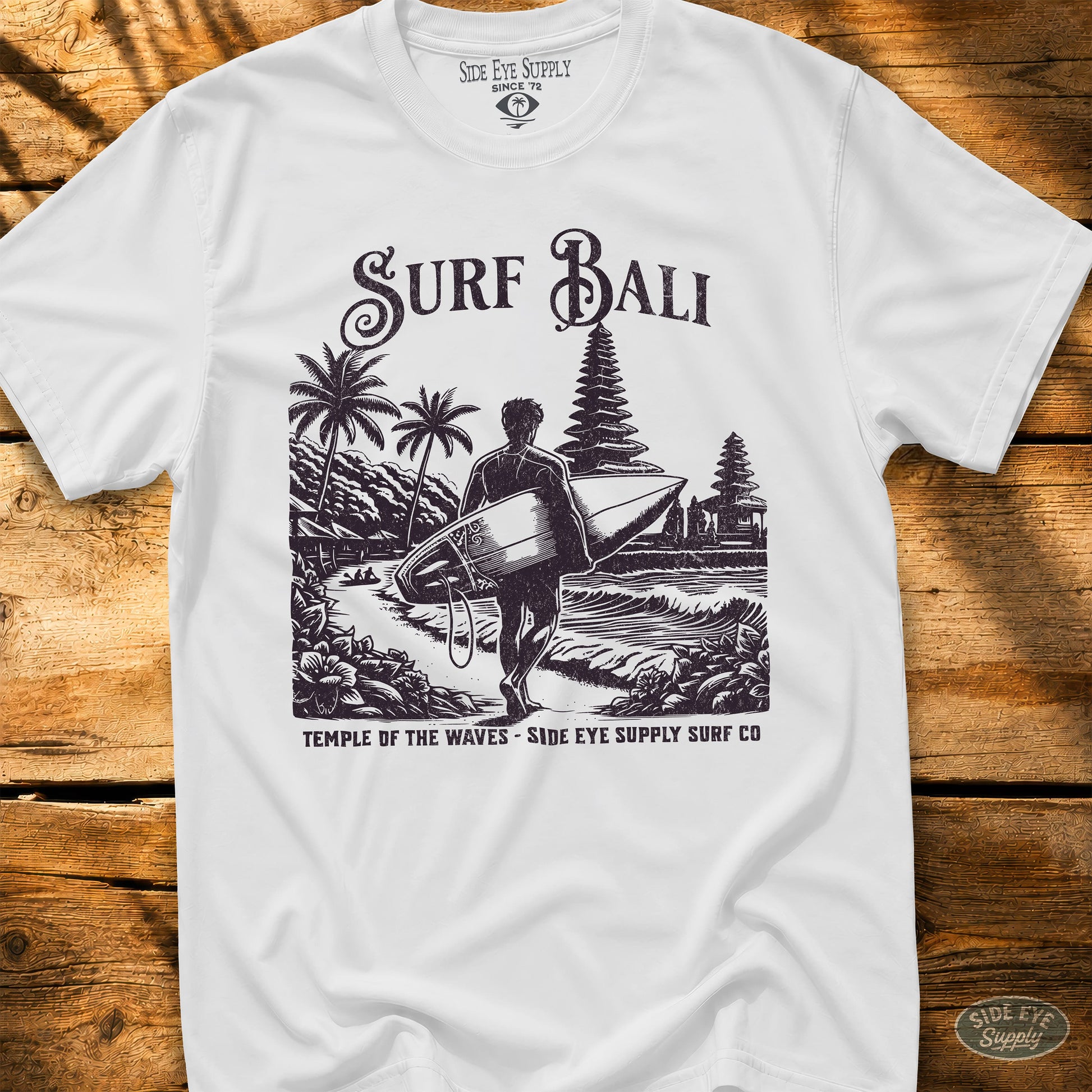 Surf Bali Tee White / S - by Side Eye Supply - Surf Beach Life Apparel