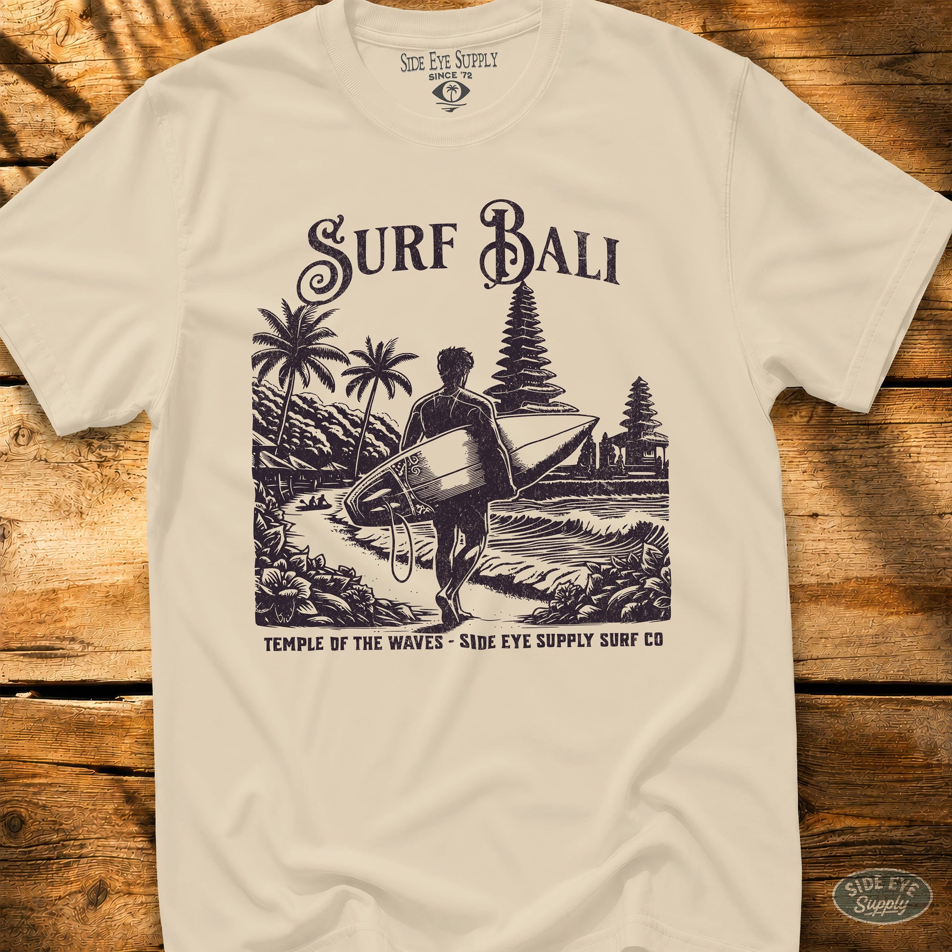 Surf Bali Tee Natural / S - by Side Eye Supply - Surf Beach Life Apparel