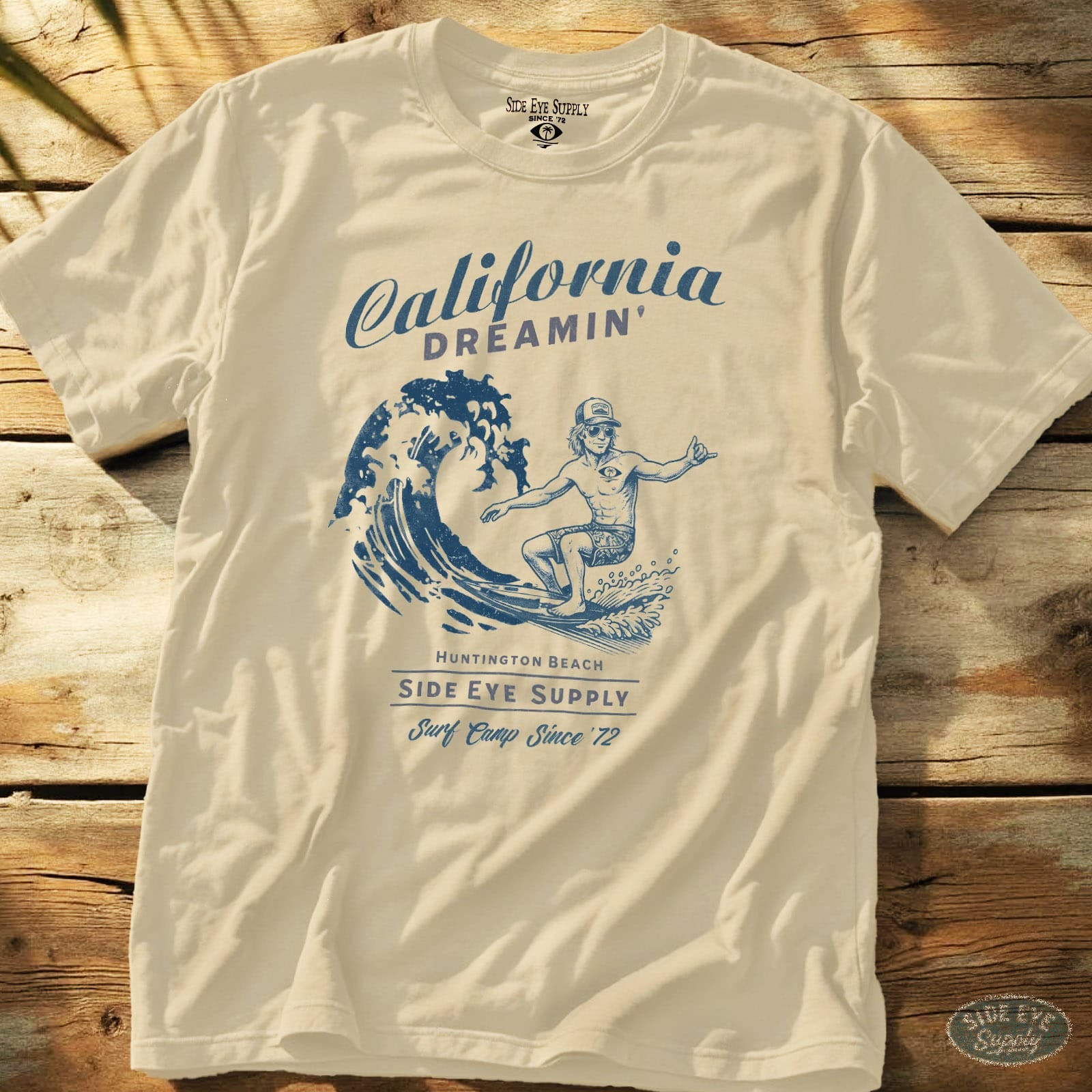 Surf Camp Tee Natural / S - by Side Eye Supply - Surf Beach Life Apparel
