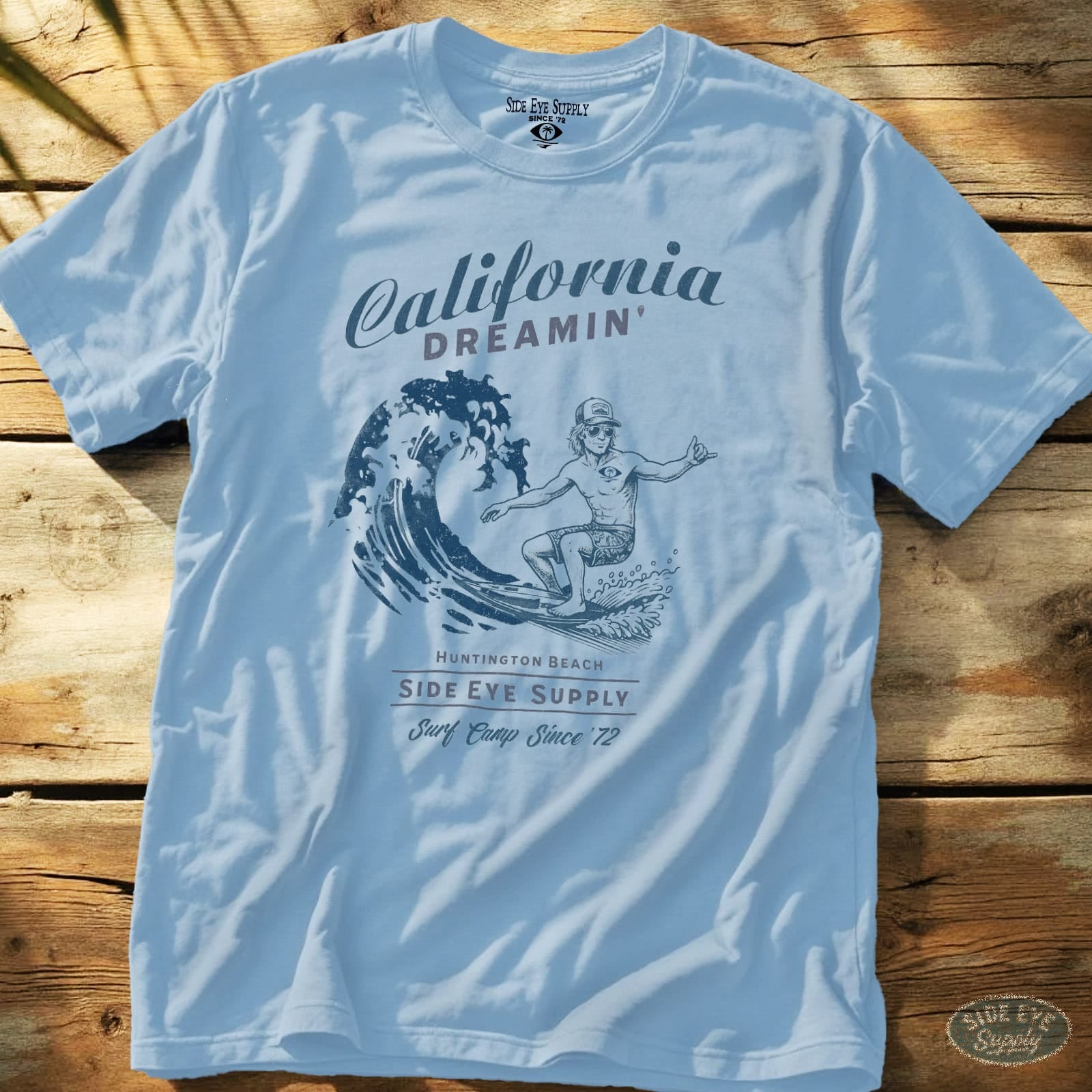 Surf Camp Tee Light Blue / S - by Side Eye Supply - Surf Beach Life Apparel