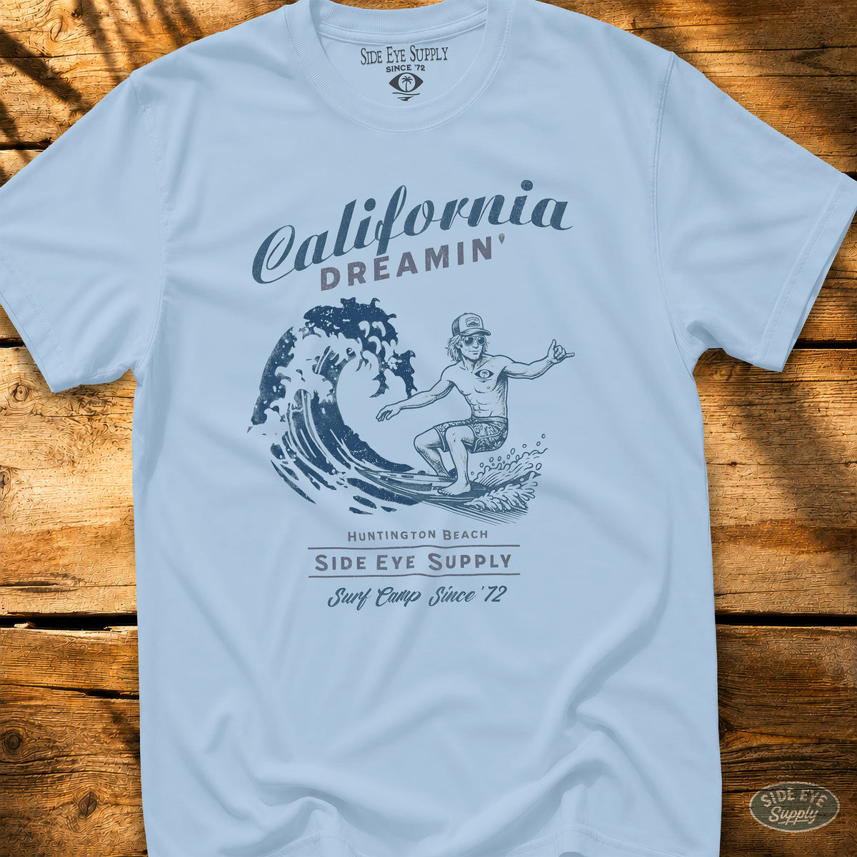 Surf Camp Tee Light Blue / S - by Side Eye Supply - Surf Beach Life Apparel