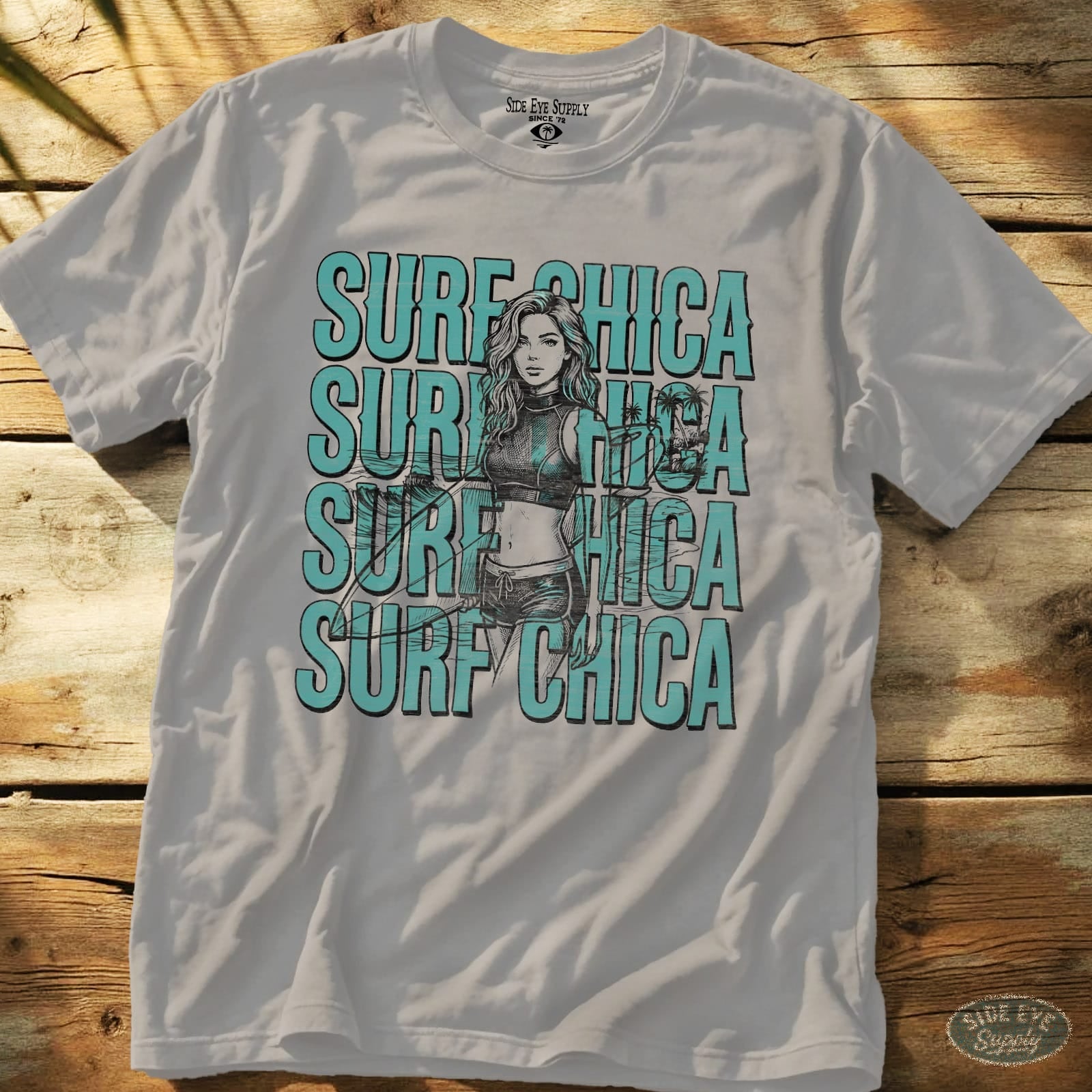 Surf Chica Tee Ice Grey / S - by Side Eye Supply - Surf Beach Life Apparel