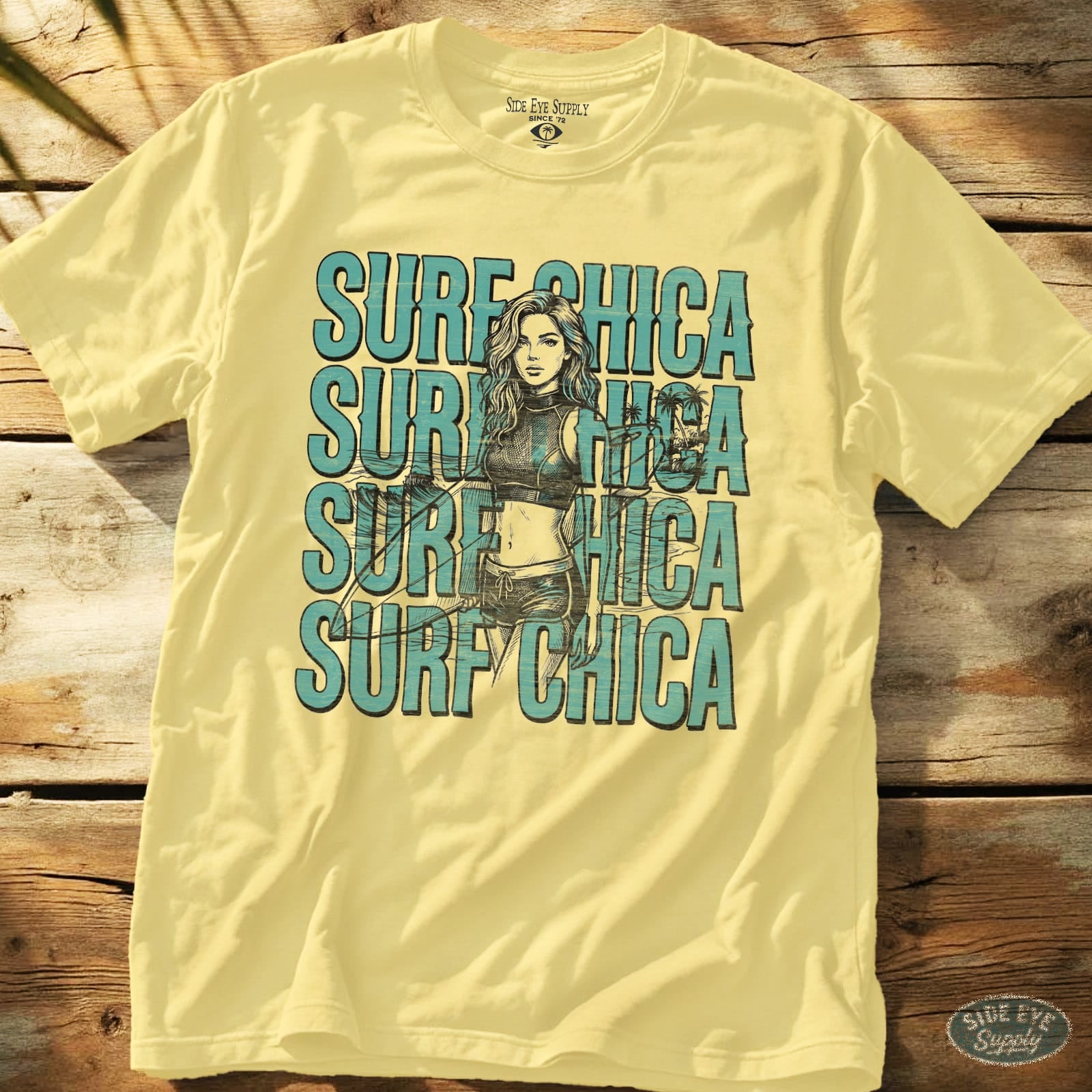 Surf Chica Tee Cornsilk / S - by Side Eye Supply - Surf Beach Life Apparel