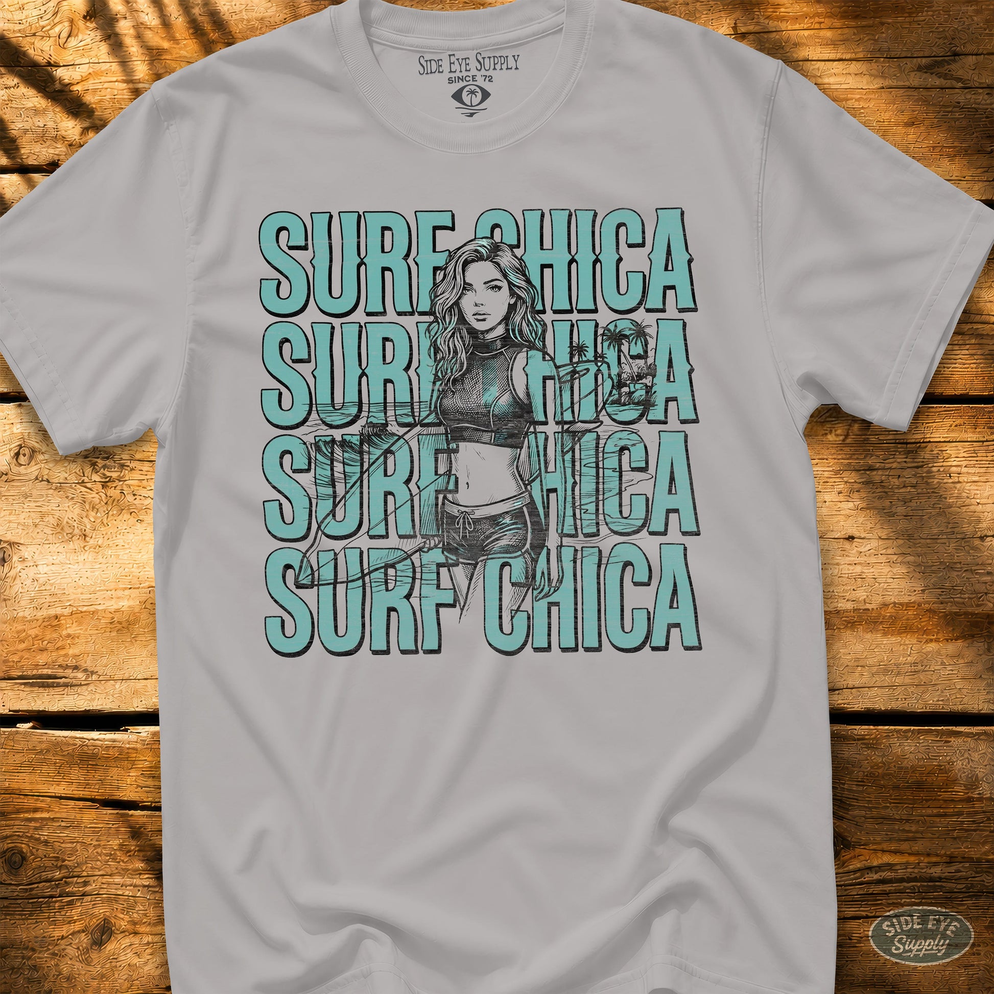 Surf Chica Tee Ice Grey / S - by Side Eye Supply - Surf Beach Life Apparel