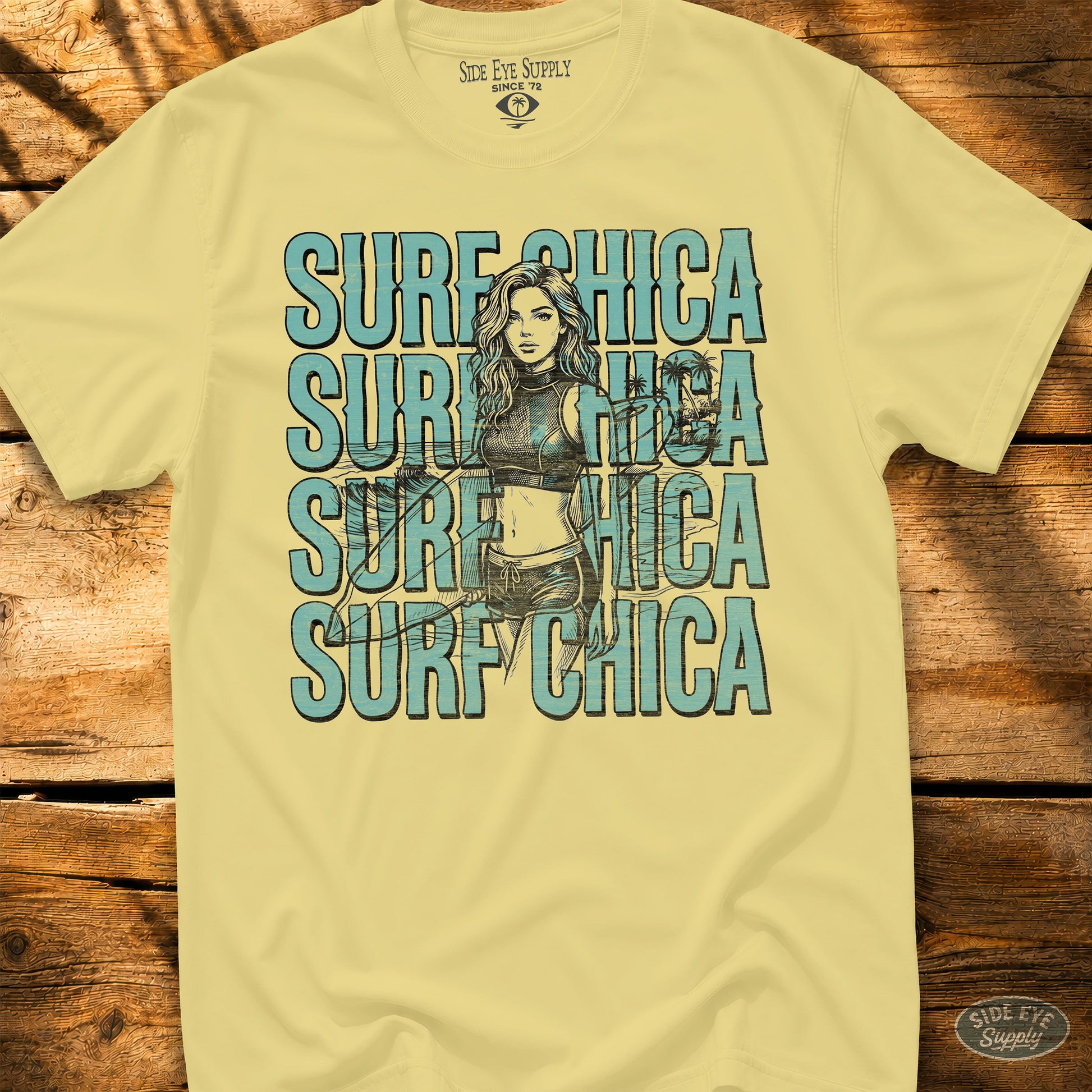 Surf Chica Tee Cornsilk / S - by Side Eye Supply - Surf Beach Life Apparel