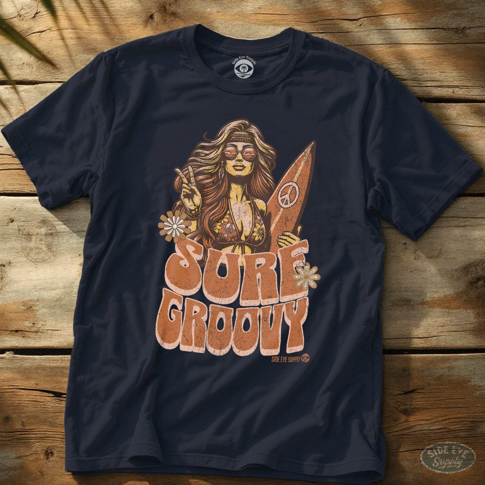 Surf Groovy Tee Navy / S - by Side Eye Supply - Surf Beach Life Apparel