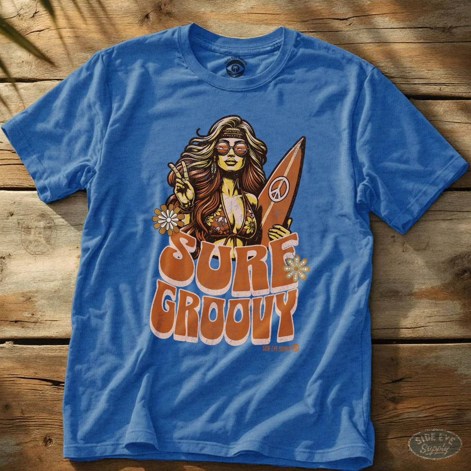 Surf Groovy Tee Heather Royal / S - by Side Eye Supply - Surf Beach Life Apparel