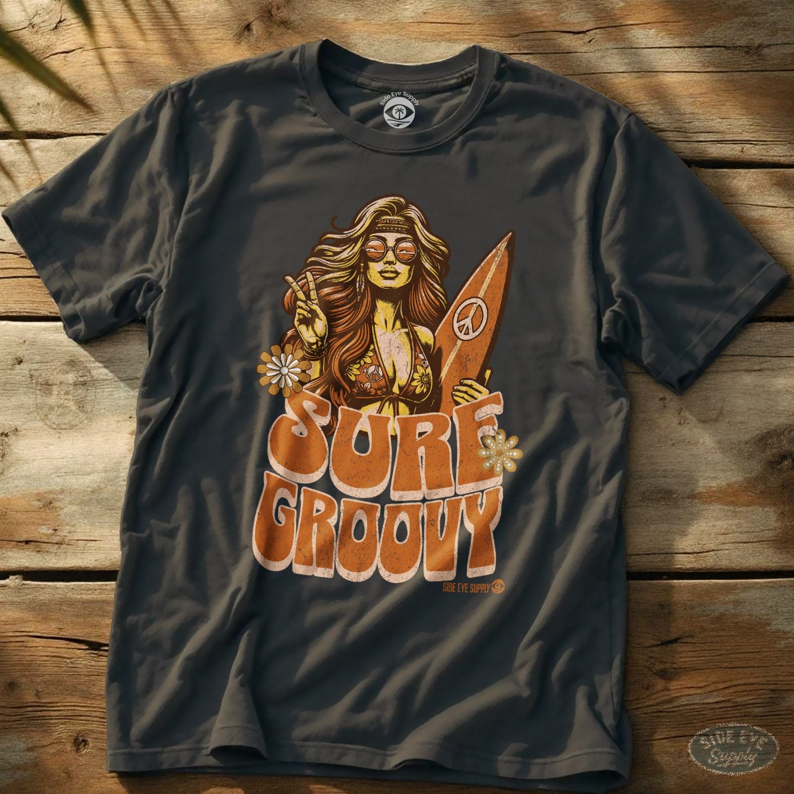 Surf Groovy Tee Charcoal / S - by Side Eye Supply - Surf Beach Life Apparel