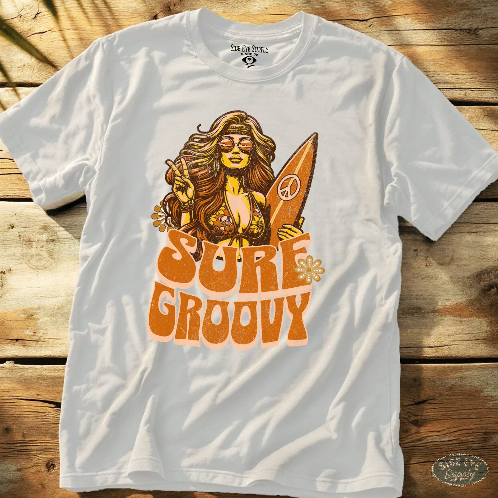 Surf Groovy Tee White / S - by Side Eye Supply - Surf Beach Life Apparel