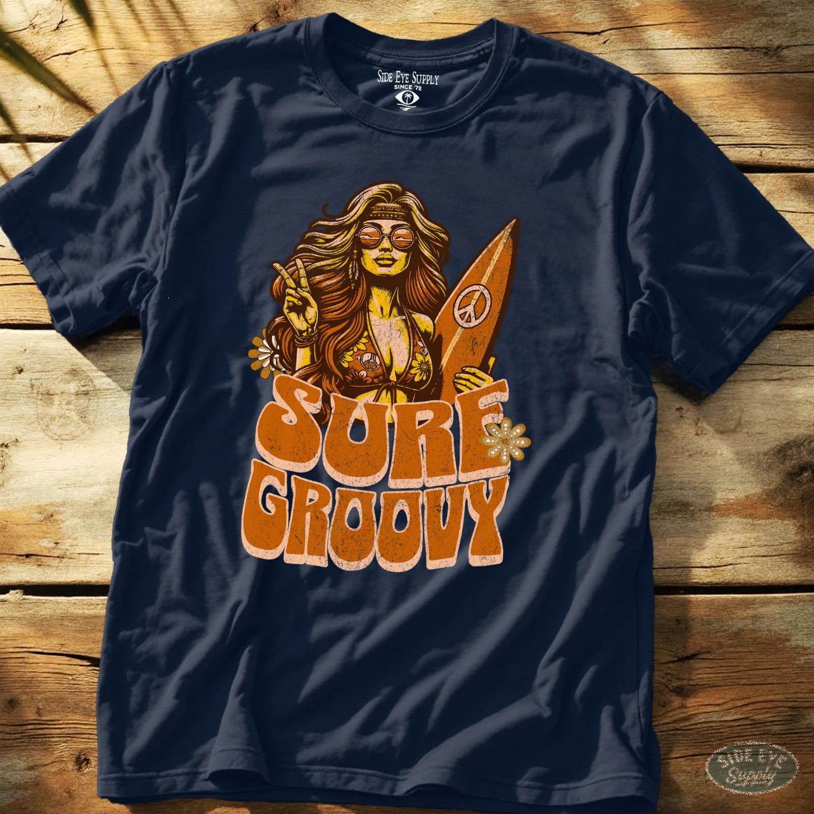 Surf Groovy Tee Navy / S - by Side Eye Supply - Surf Beach Life Apparel