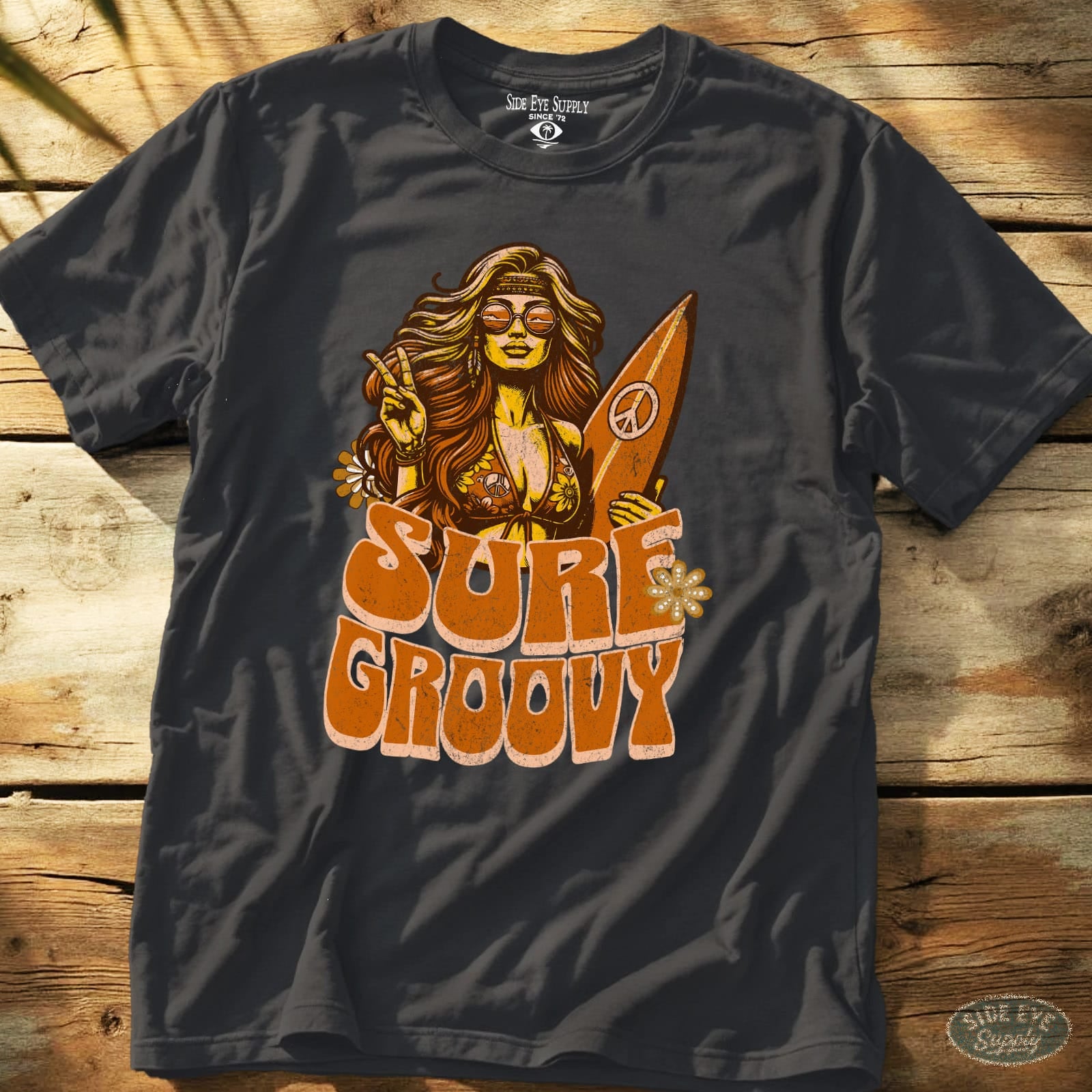 Surf Groovy Tee Charcoal / S - by Side Eye Supply - Surf Beach Life Apparel