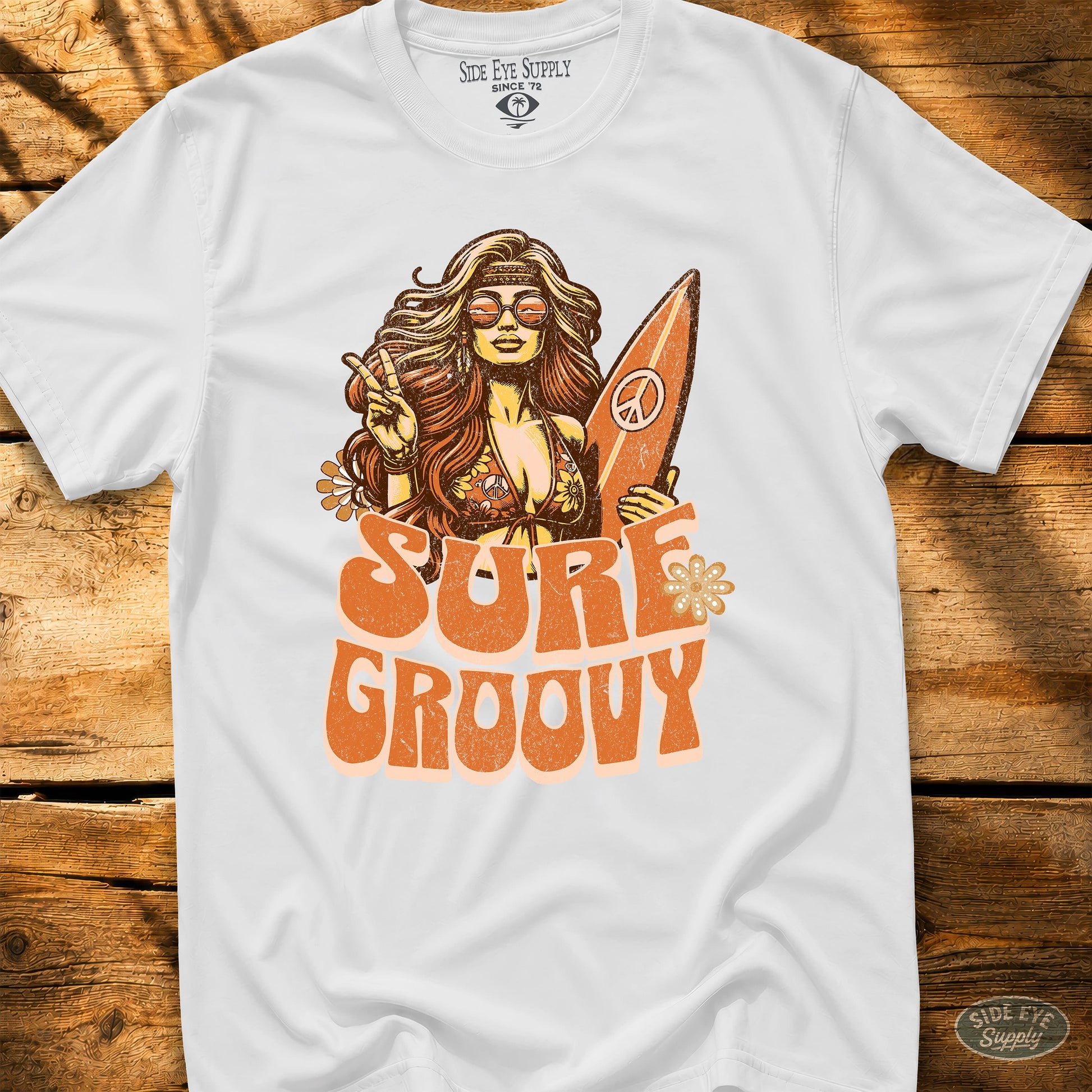 Surf Groovy Tee White / S - by Side Eye Supply - Surf Beach Life Apparel