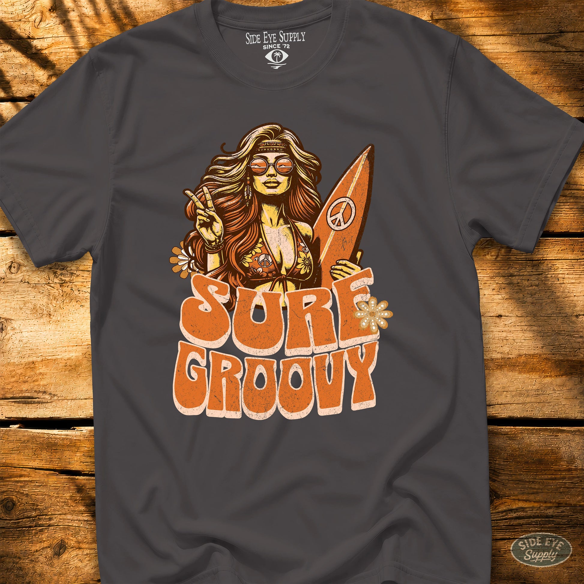 Surf Groovy Tee Charcoal / S - by Side Eye Supply - Surf Beach Life Apparel
