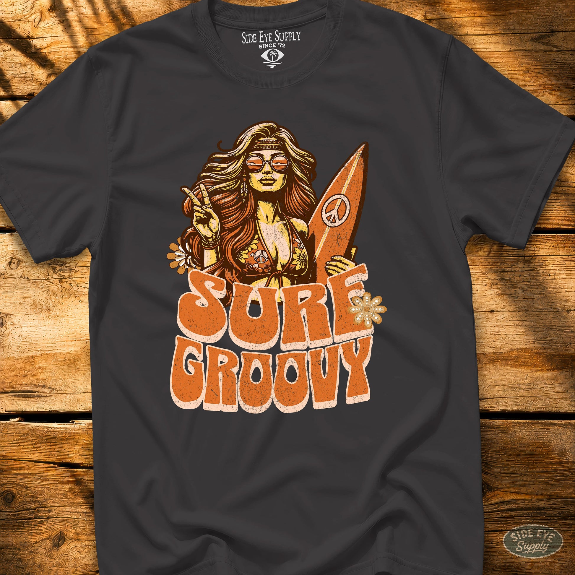 Surf Groovy Tee Black / S - by Side Eye Supply - Surf Beach Life Apparel